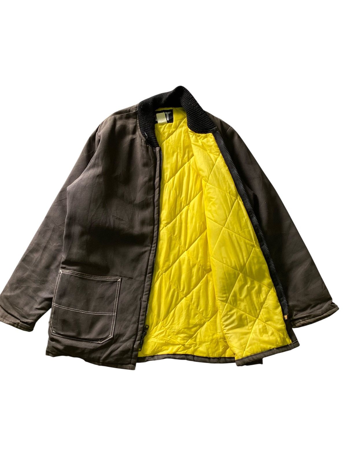 Caterpillar Vtg Caterpillar Heavy Jacket - Black Faded Size US XL / EU 56 / 4 - 2 Thumbnail