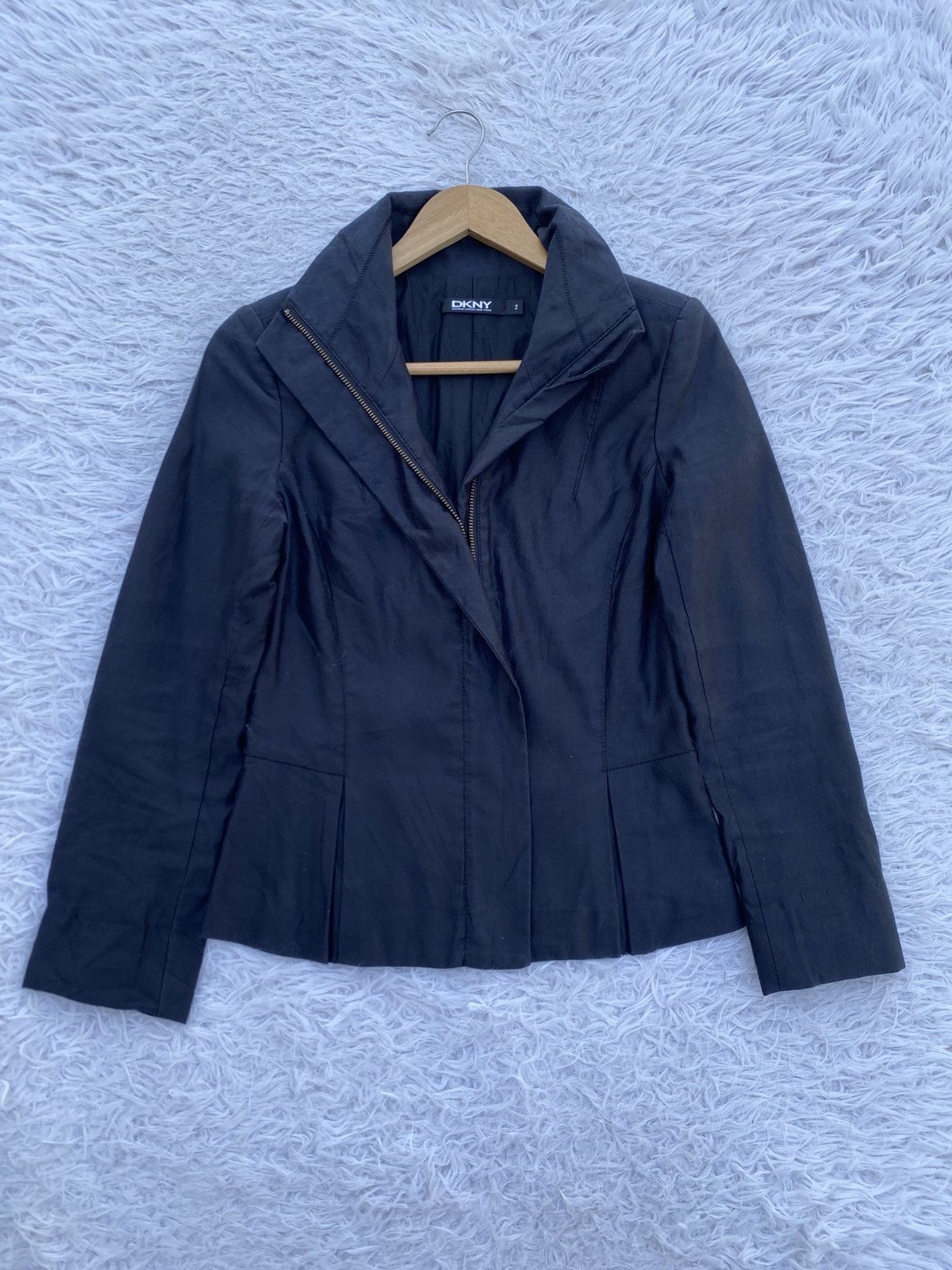 DKNY Rare DKNY Classic Black Cotton Zipper Jacket Size XS / US 0-2 / IT 36-38 - 1 Thumbnail