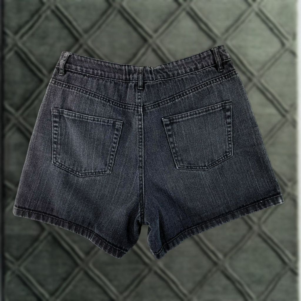 Missguided Missguided Womens Jean Shorts Size 4 Short Shortie Denim Distressed Casual Black Shirt Womens Jeans Shorts 4 Black Womens Size 27" / US 4 / IT 40 - 1 Thumbnail