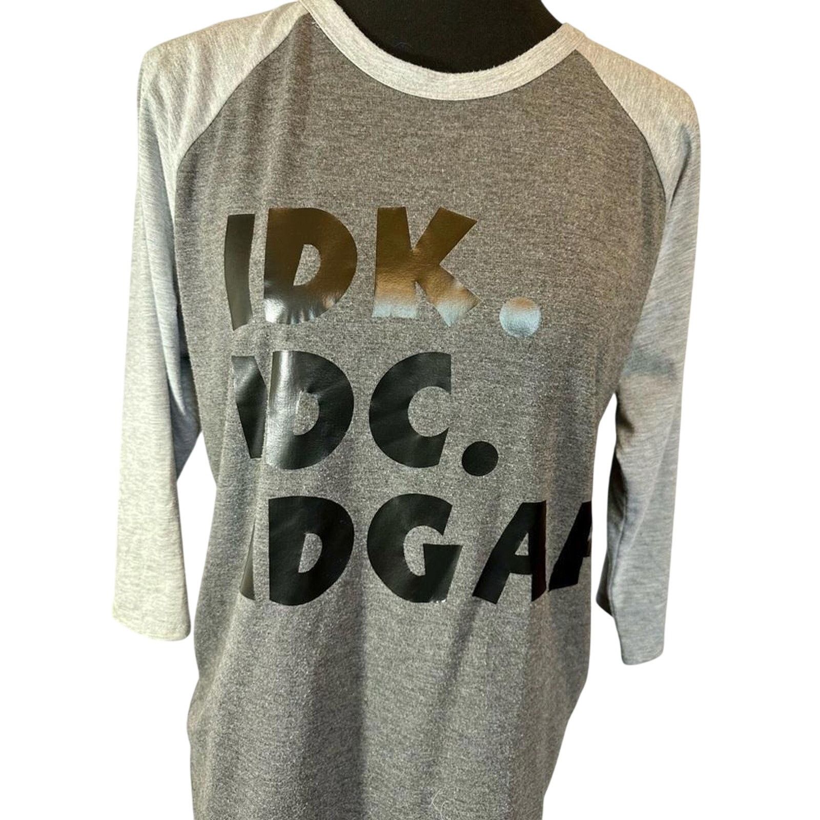 Designer LulaRoe Graphic Tee - IDK IDC IDGAF Casual Top Size L / US 10 / IT 46 - 2 Thumbnail