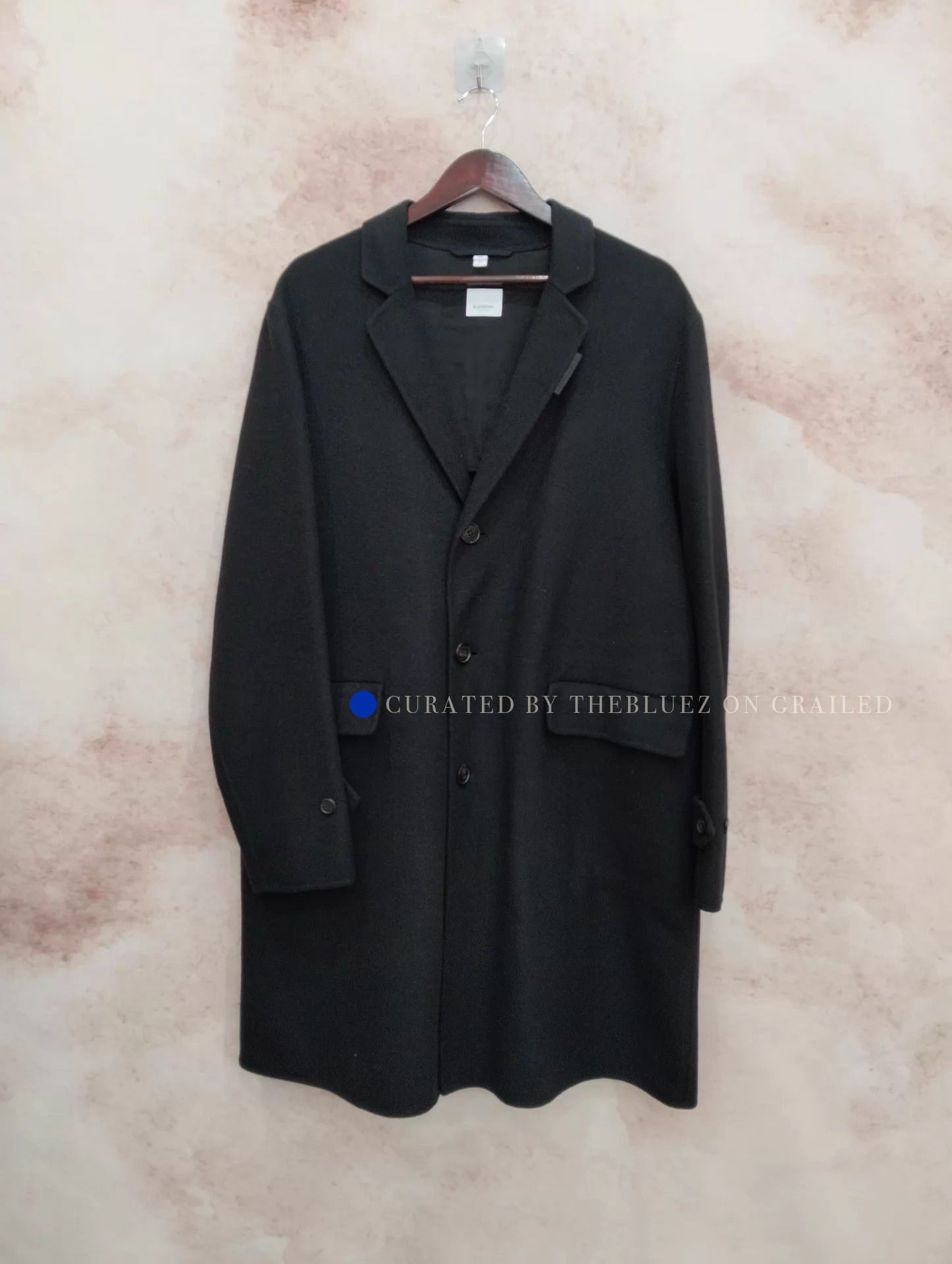Burberry Elegant Black Wool Long Trench Coat Size US L / EU 52-54 / 3 - 1 Thumbnail