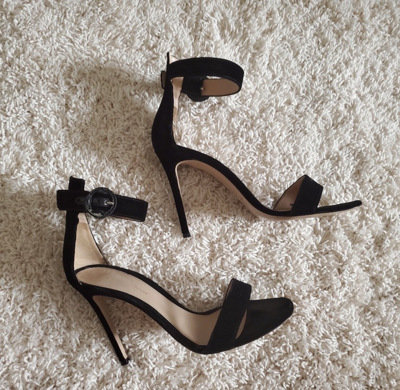 Gianvito Rossi GIANVITO ROSSI Black Velvet Sandals Portofino Size US 9 / IT 39 - 1 Thumbnail