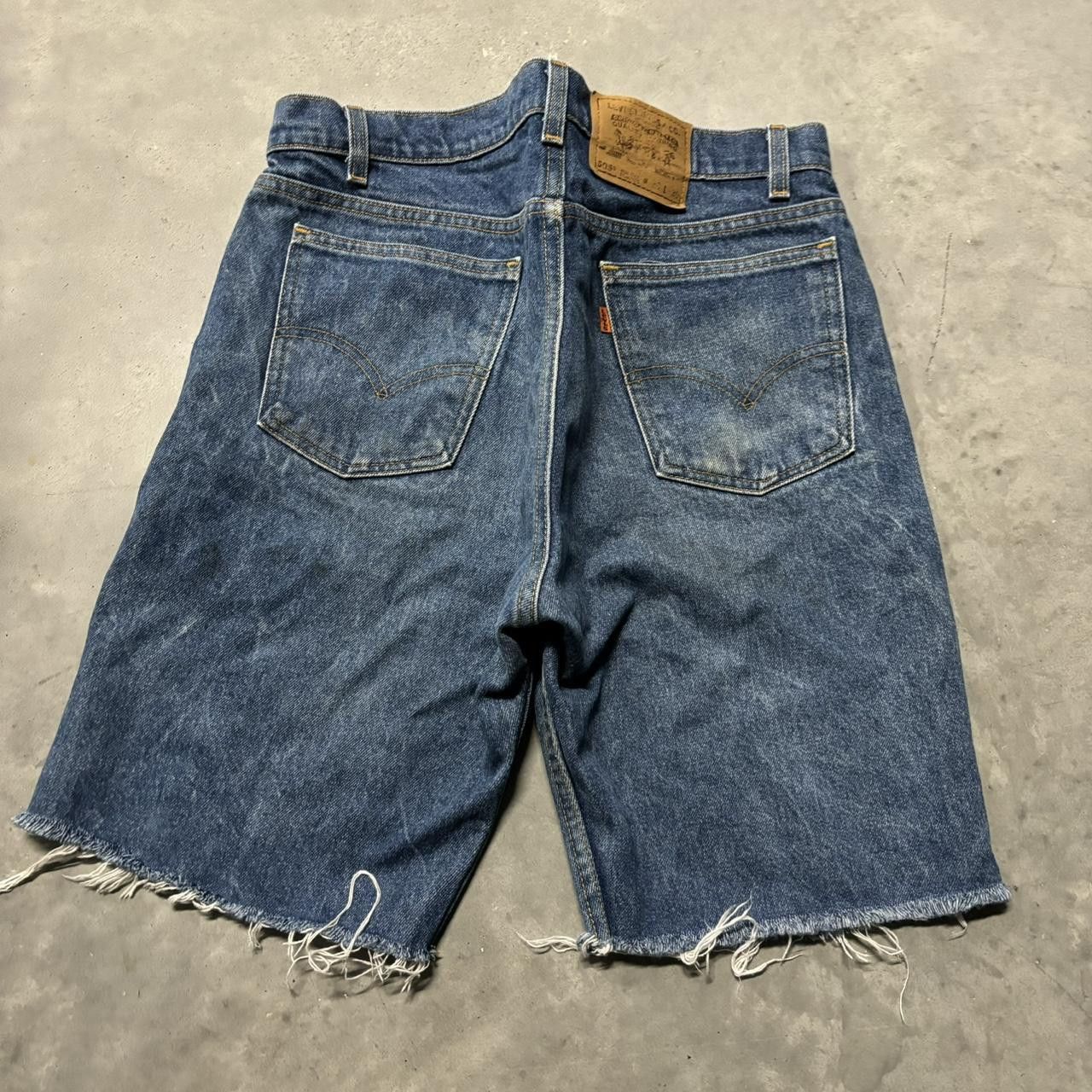 Levi's × Vintage Crazy Vintage 90s Grunge Levi’s Orange Tab Cut Off Denim Jean Shorts Jorts! Size US 35 - 1 Thumbnail
