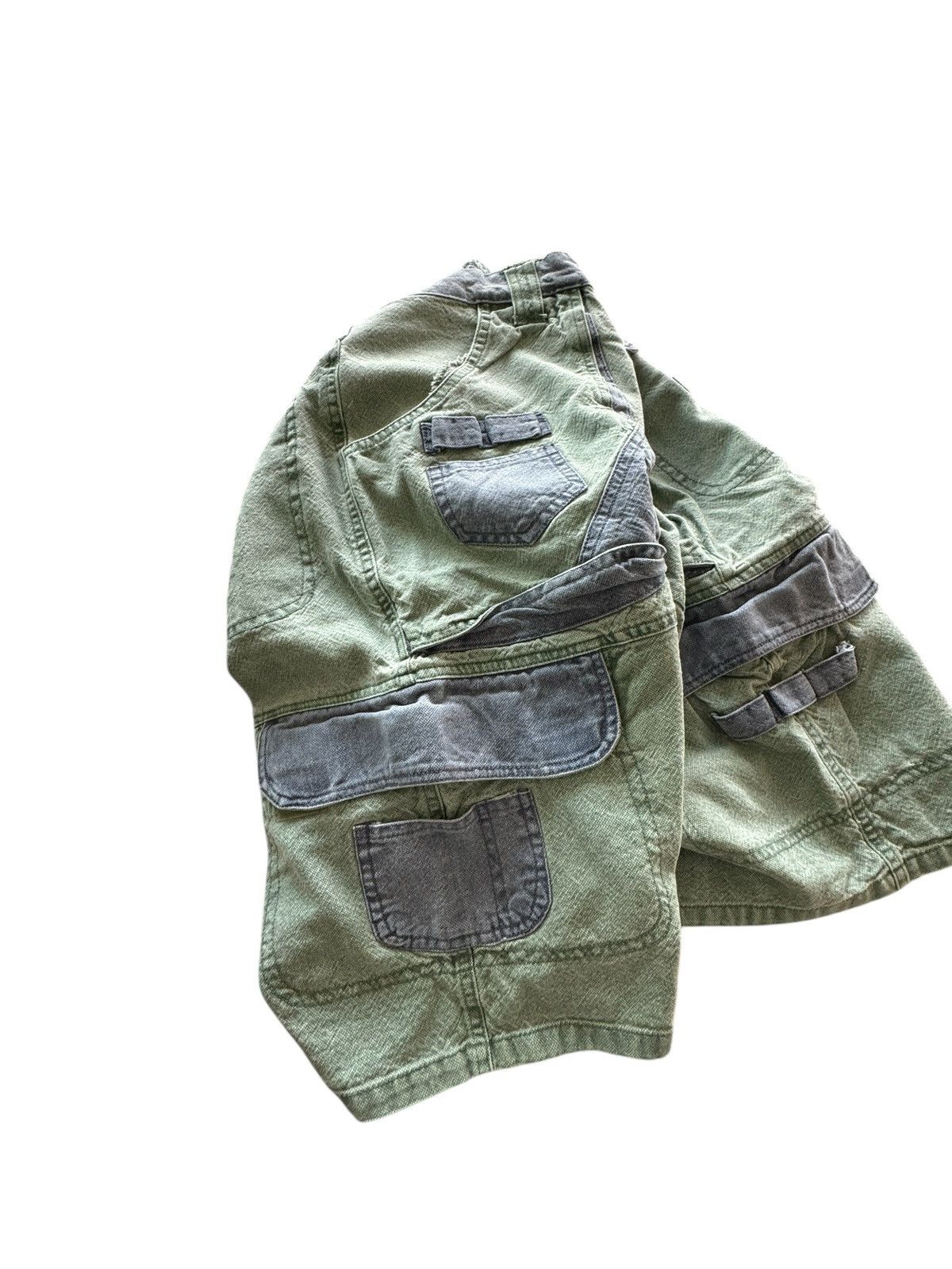 Other Two Tone Sostanza Contemporary Apparel Cargo Jean Shorts Size 40" / US 18 - 3 Thumbnail