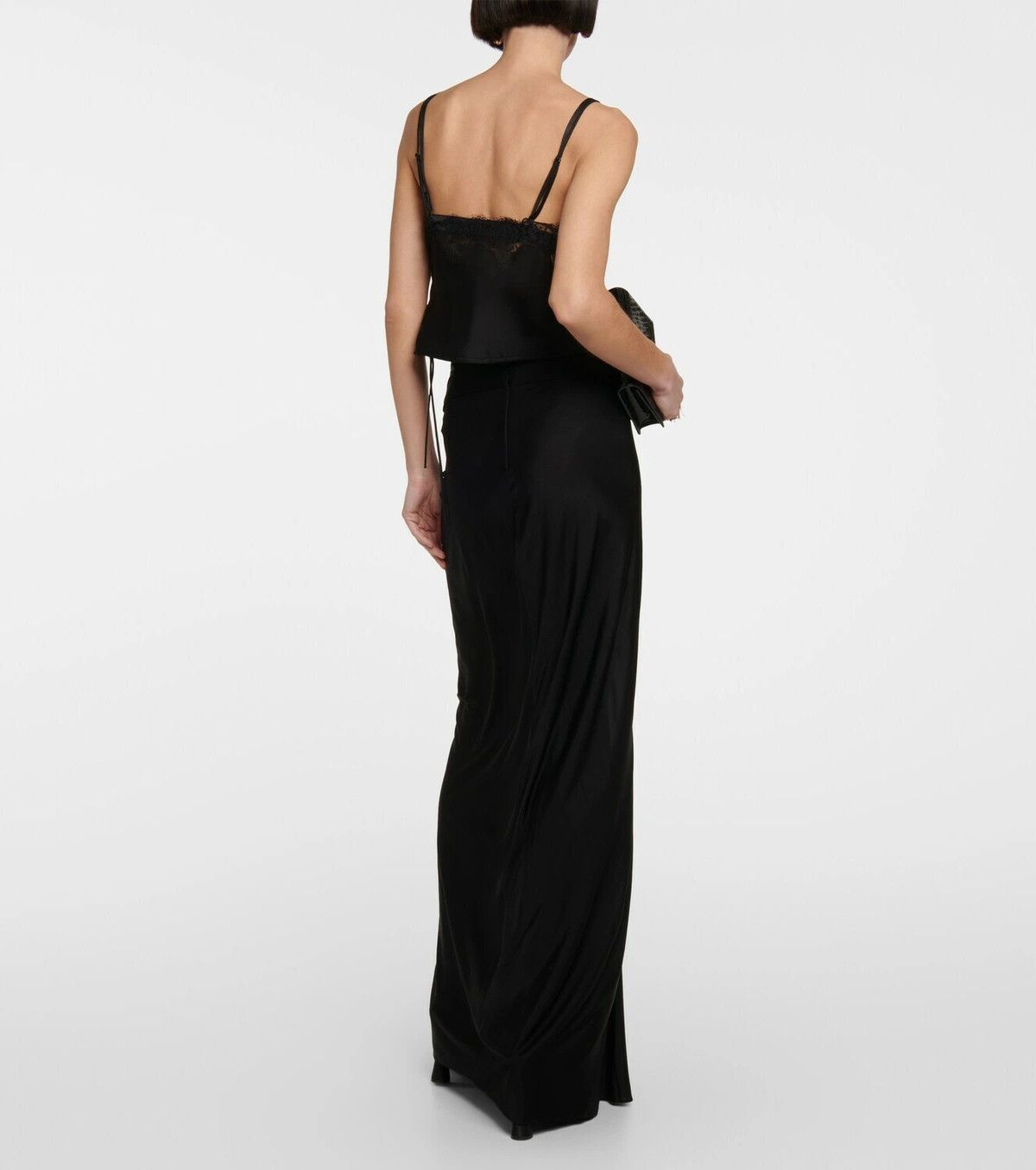 Saint Laurent Paris o1y0126 Maxi Skirt in Black Size 30" / US 8 / IT 44 - 3 Thumbnail