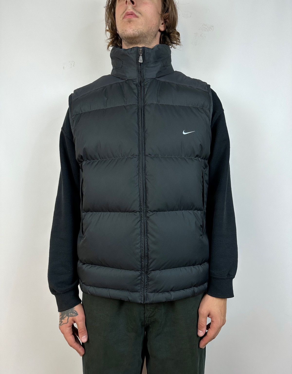 Nike 00s Vintage Nike Grey Down Puffer Vest Size US XL / EU 56 / 4 - 2 Thumbnail