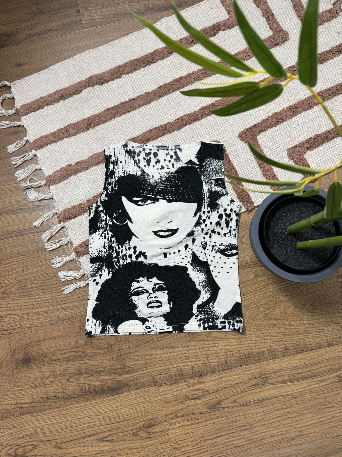 Vintage Y2K STYLE AVANT GARDE FACES PRINTED TANK TOP Size M / US 6-8 / IT 42-44 - 1 Thumbnail