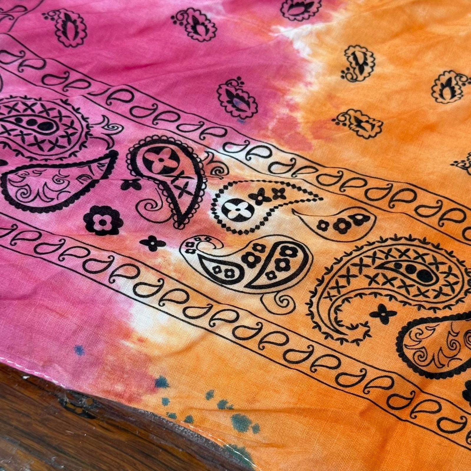 Other ✿ hand dyed sunset bandana ✿ Size ONE SIZE - 5 Thumbnail