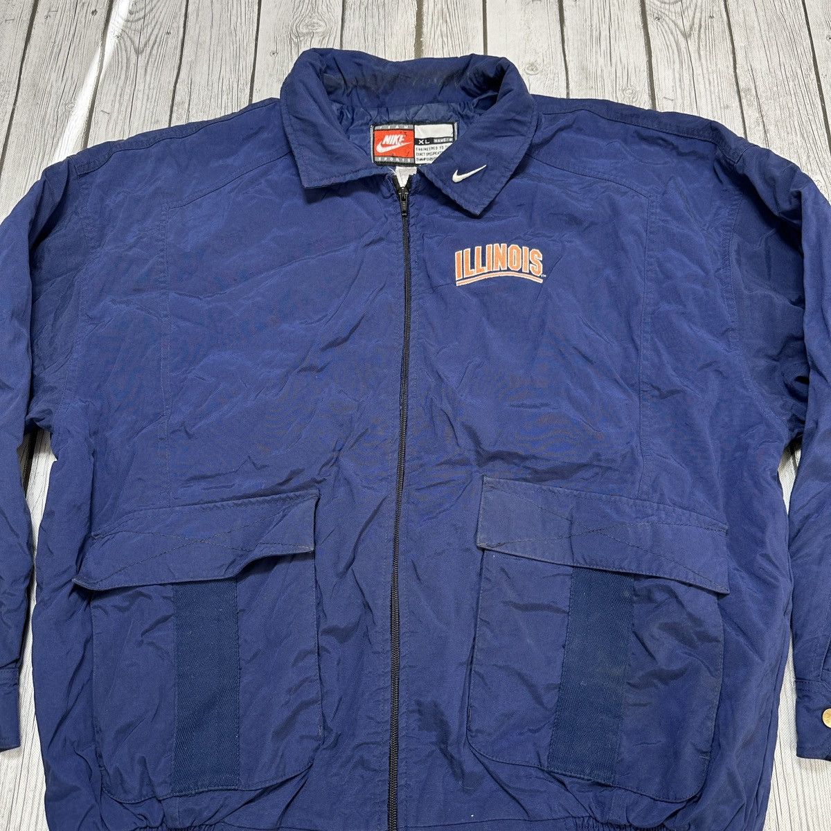 NCAA × Nike × Vintage Vintage Illinois Fighting Illini jacket Size US XL / EU 56 / 4 - 3 Thumbnail