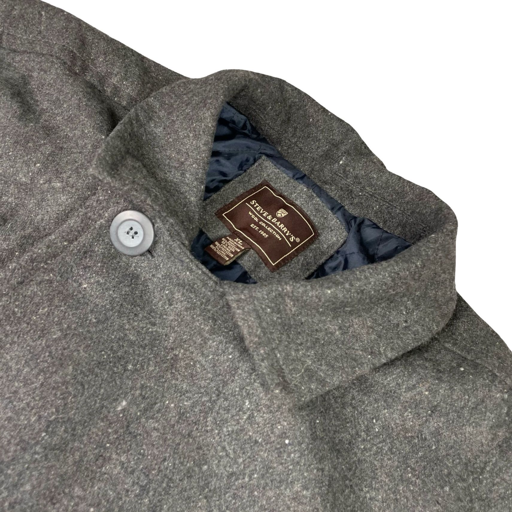 Vintage Steve & Barry's Men's Coat Pea Coat Wool Double Breasted Quilted Lining Gray XL - Regular Fit, 6-Button Front, Polyester/Wool Blend, Vintage: No Size US XL / EU 56 / 4 - 2 Thumbnail
