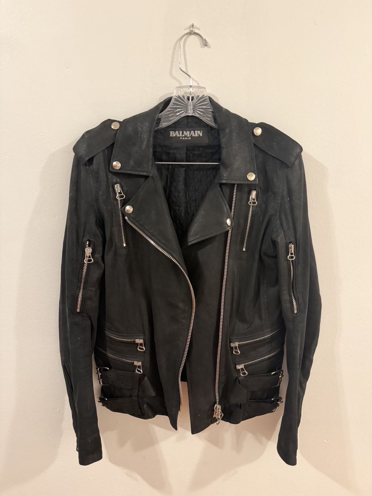 Balmain FW09 Balmain Double Belted Blistered Lambskin Biker Jacket Size US S / EU 44-46 / 1 - 1 Thumbnail