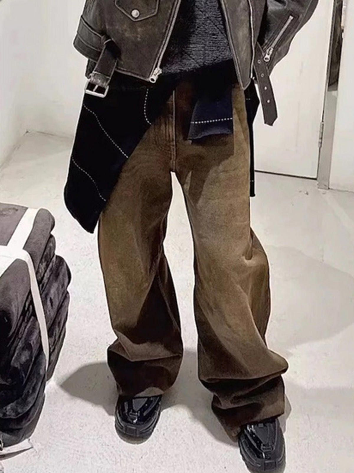 Japanese Brand Brown Wide Leg Corduroy Pants, Relaxed Fit Trousers Size US 30 / EU 46 - 3 Thumbnail