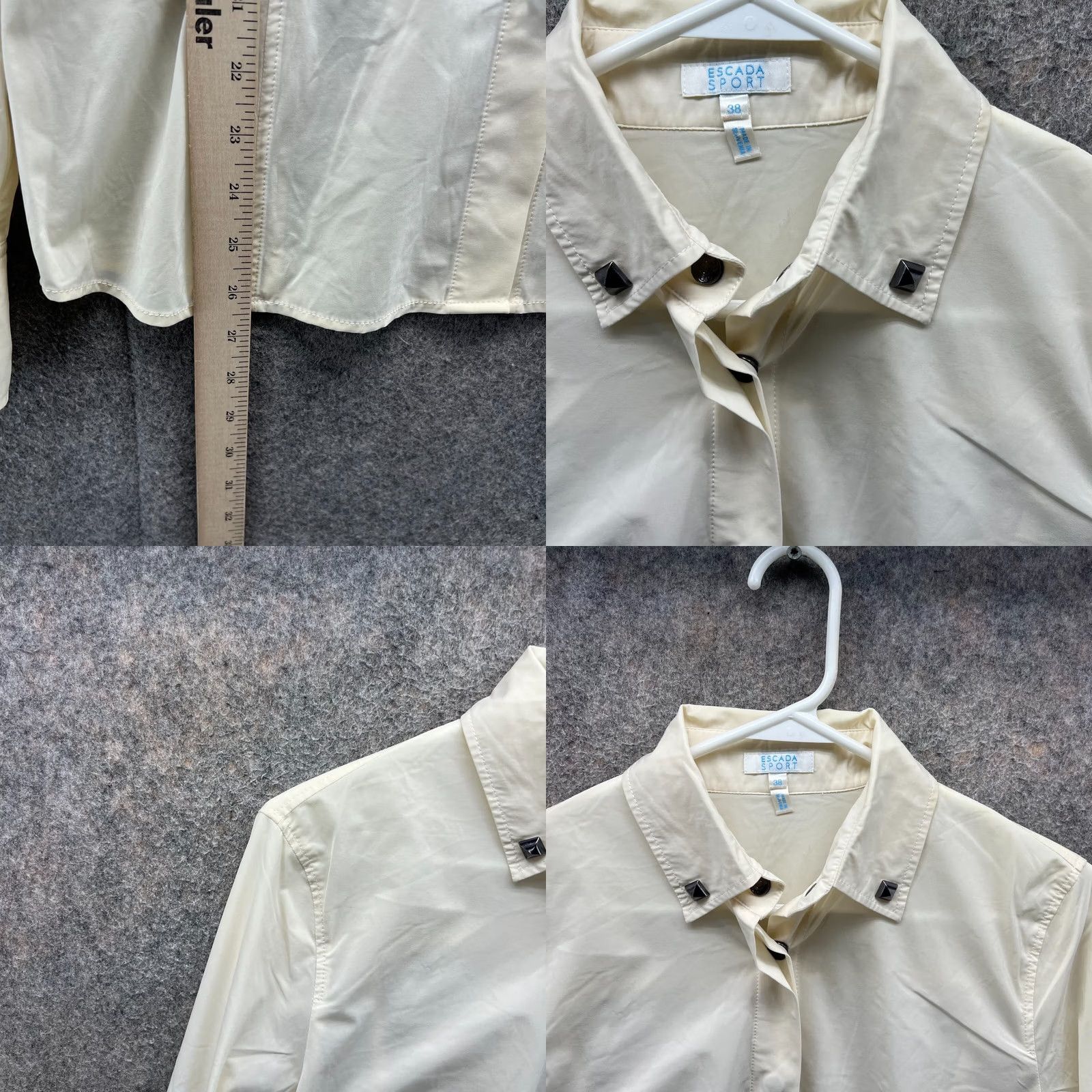 Escada VINTAGE Escada Shirt Women 38 Button-Down Nylon Preppy Yellow Long Sleeve Collared Shirt Womens Regular Size 38 Yellow Button-Up Size XS / US 0-2 / IT 36-38 - 8 Thumbnail