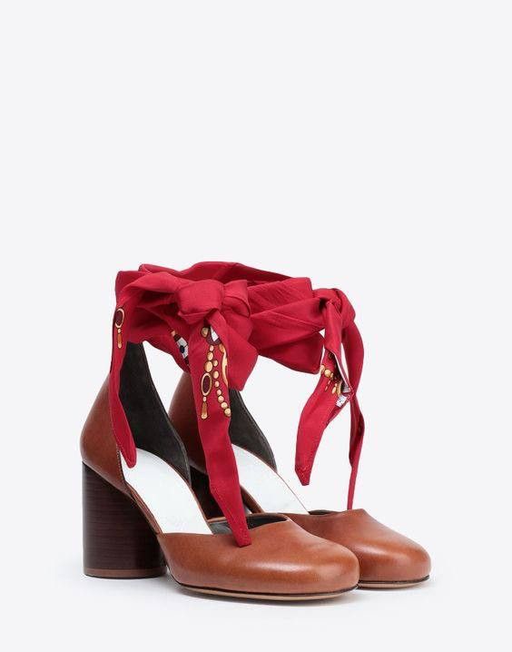 Maison Margiela Maison Margiela Scarf-Tie Brown Leather Block Heels Pumps Size US 9 / IT 39 - 21 Thumbnail