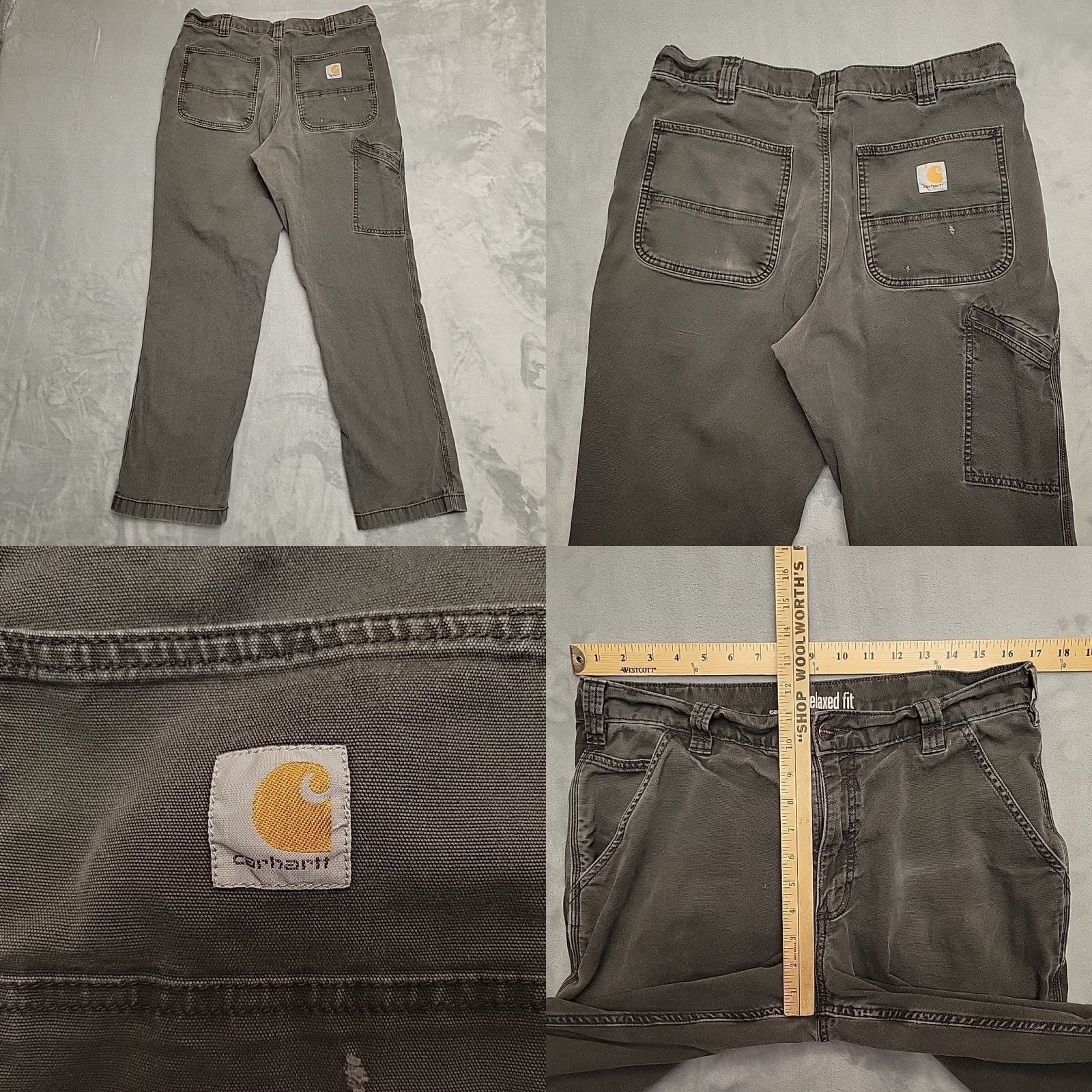 Carhartt Carhartt Pants Mens 34x30 Gray Canvas Relaxed Fit Cargo Work Wear 102291 Mens Size US 34 / EU 50 - 8 Thumbnail