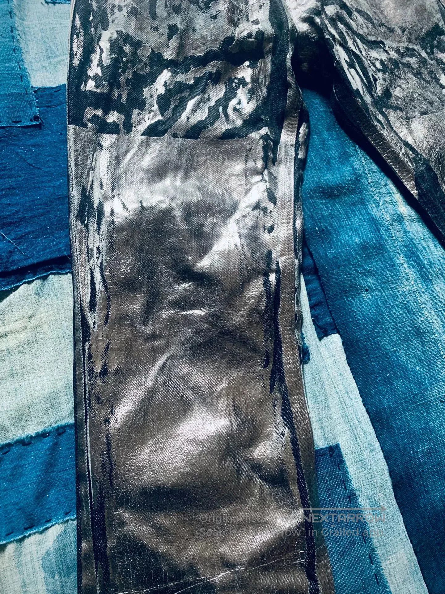 Neil Barrett Neil Barrett Silver Painted Black Jeans. Size US 30 / EU 46 - 4 Thumbnail