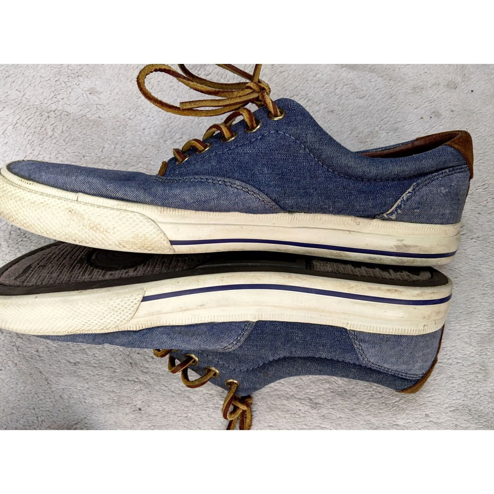 Ralph Lauren Polo Ralph Lauren Shoes Mens 8 D Vaughn Saddle Sneakers Blue Fabric Heritage 11501 Ralph Lauren Mens Shoes Size US M / EU 48-50 / 2 - 6 Thumbnail