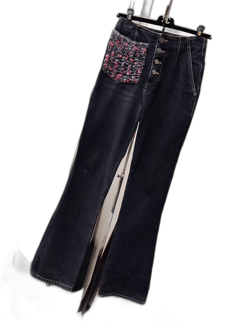 Chanel Chanel Black Wide-Leg Denim Pants with Pocket Size 38" / US 16 / IT 52 - 1 Thumbnail