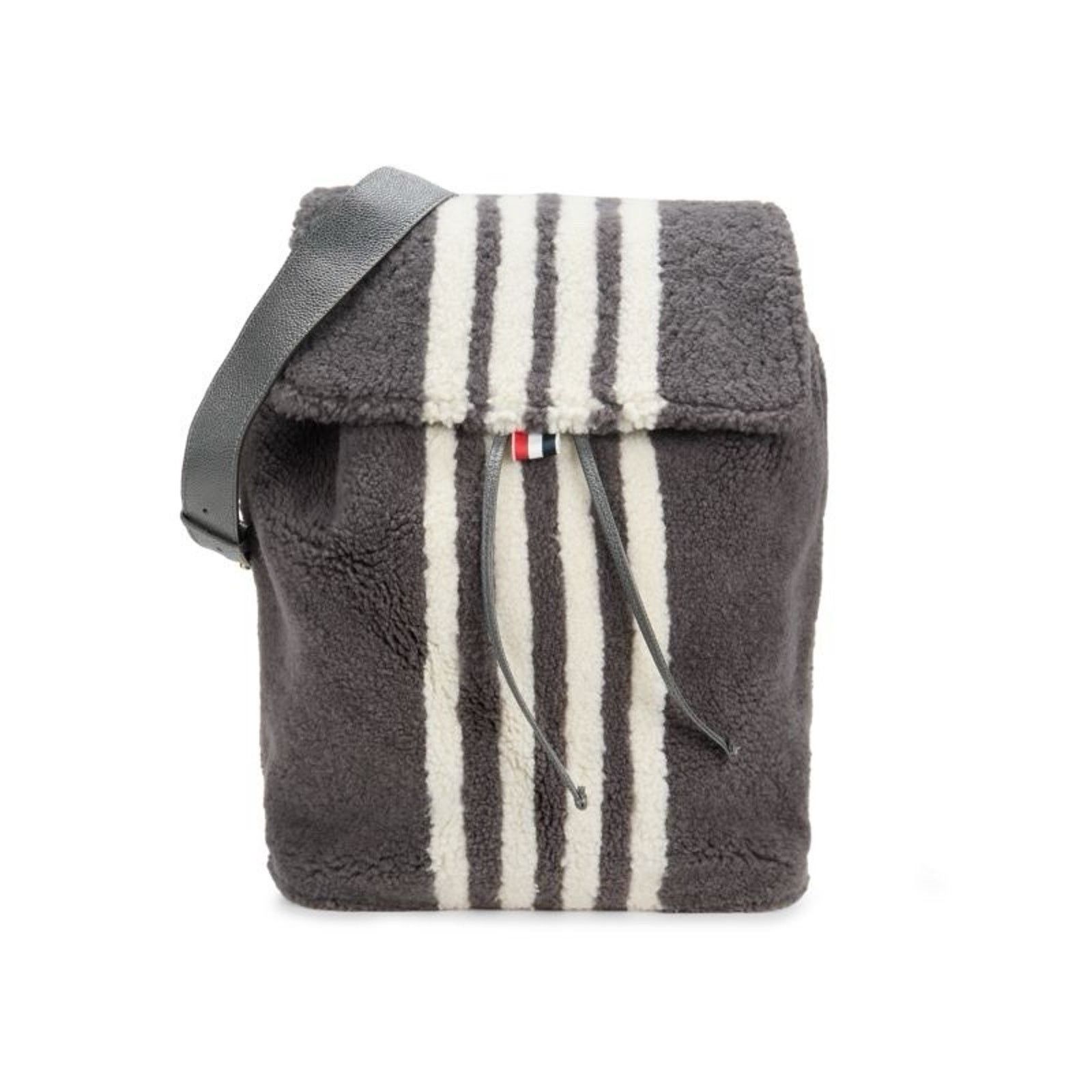 Thom Browne Rare NWT $4000 Thom Browne Grey Shearling & Leather Backpack Size ONE SIZE - 5 Thumbnail