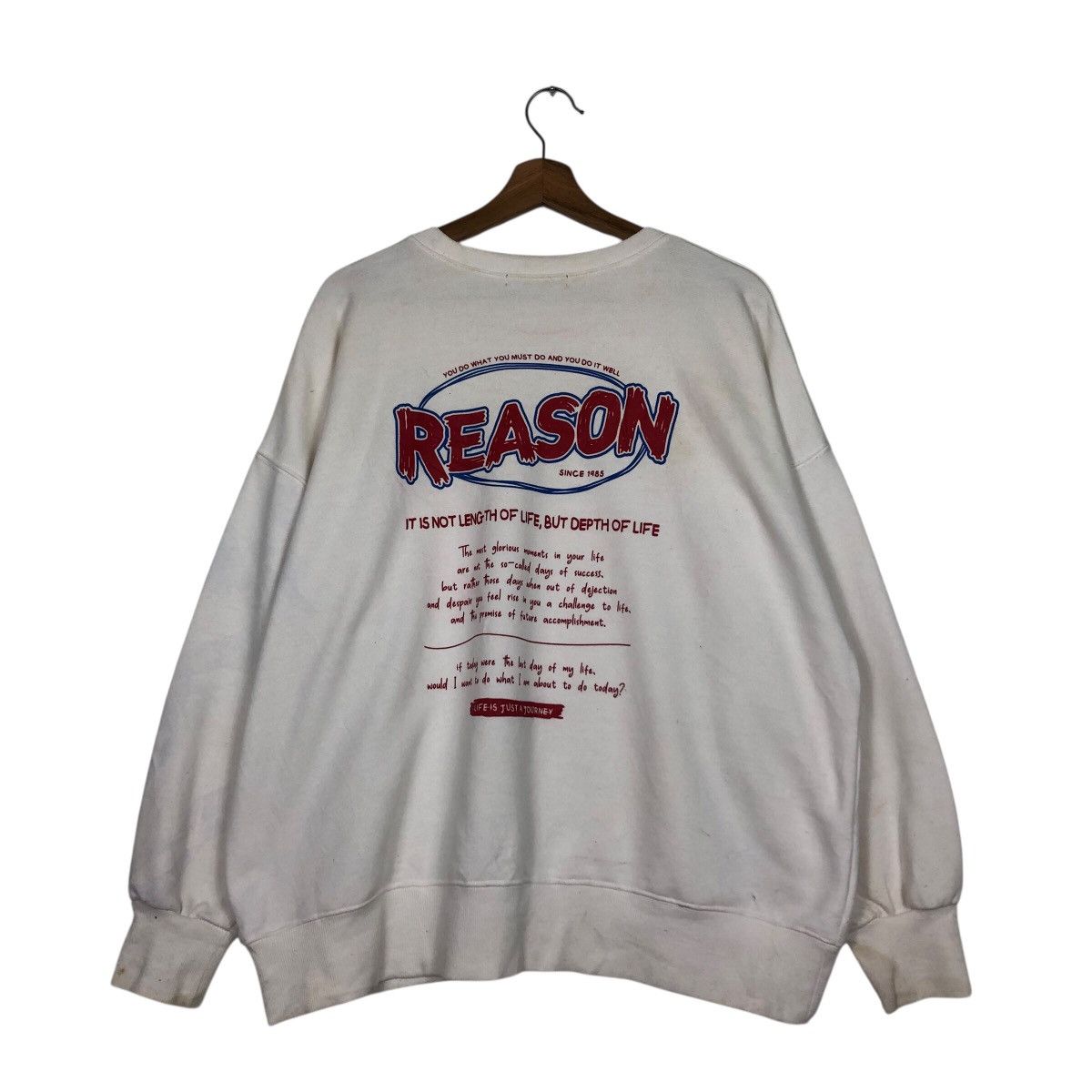 Japanese Brand 📌Vintage Sweatshirt Streetwear Style Reason Spell Out Size US M / EU 48-50 / 2 - 1 Thumbnail