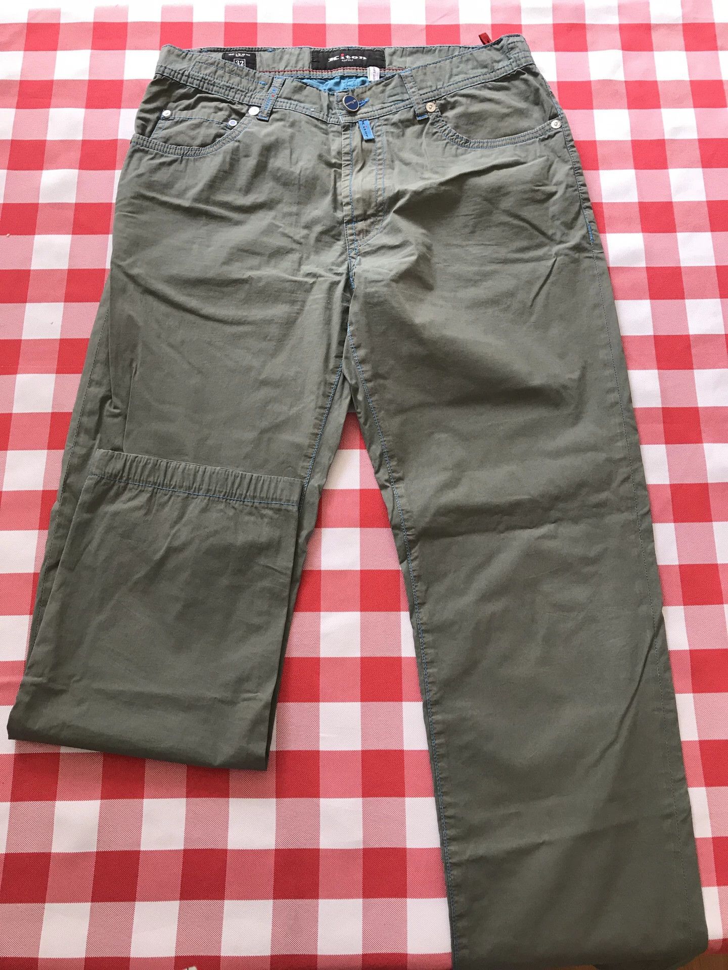 Kiton Kiton Casual Pants in Light Green Color Size US 32 / EU 48 - 1 Thumbnail