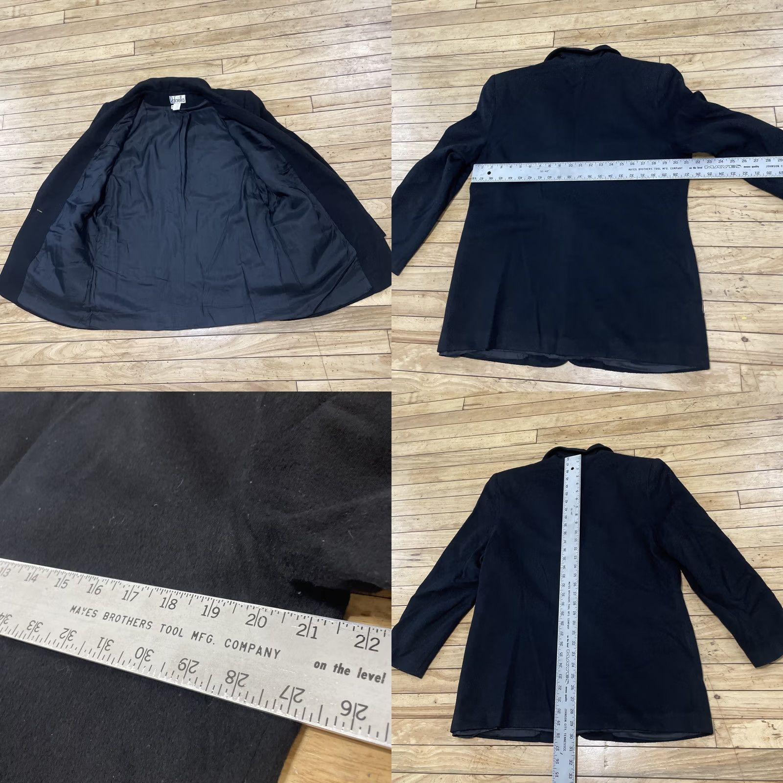 Vintage VINTAGE Rafaella Jacket Women 12 Black Wool Cashmere Minimal Blazer Coat Long Sleeve Button Lined 90s Professional Modern Size XL / US 12-14 / IT 48-50 - 8 Thumbnail