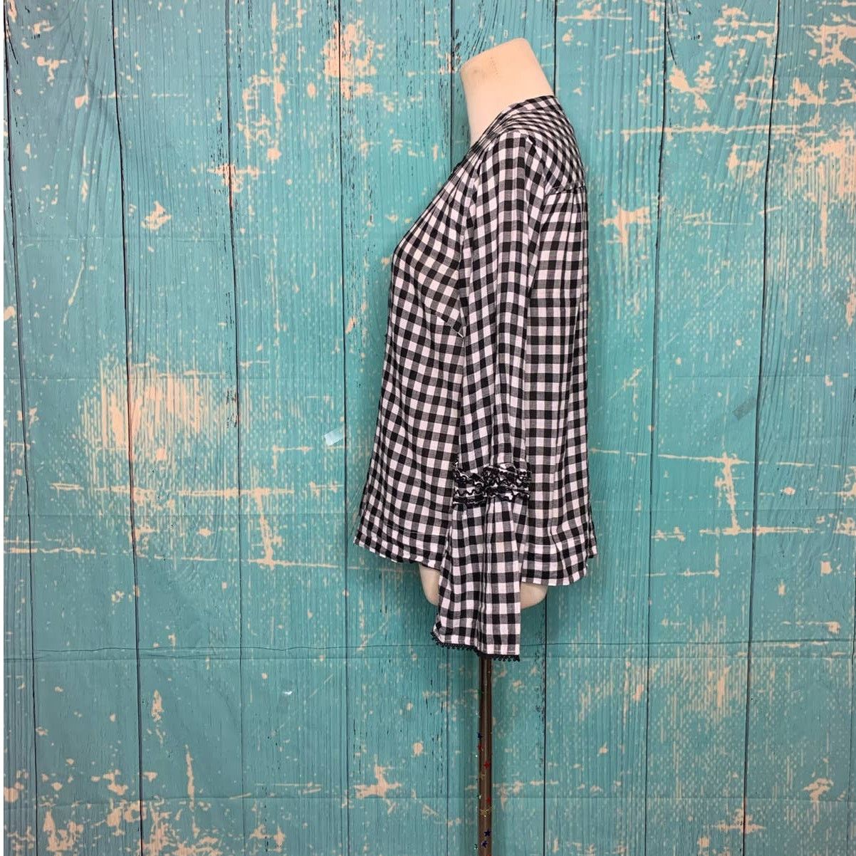 J.Crew J.Crew black white long sleeves gingham tunic blouse size 4 Size S / US 4 / IT 40 - 5 Thumbnail