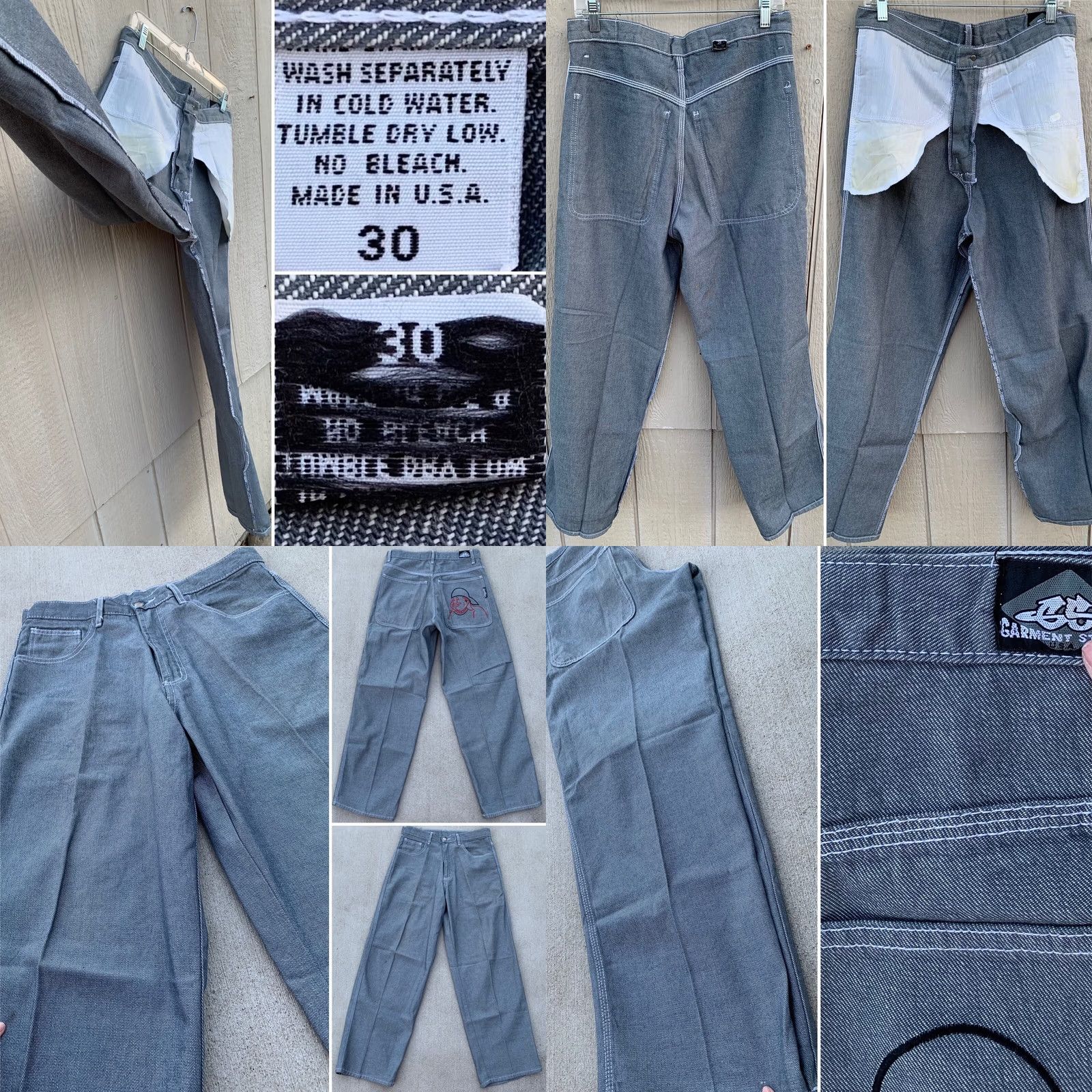 Vintage VINTAGE Garment Stage Jeans Skater Raver 90s JeAnS 30 32 1/2 in Waist Mens Denim Gray 5-Pocket 30 7/8” Inseam US Made Size US 30 / EU 46 - 8 Thumbnail