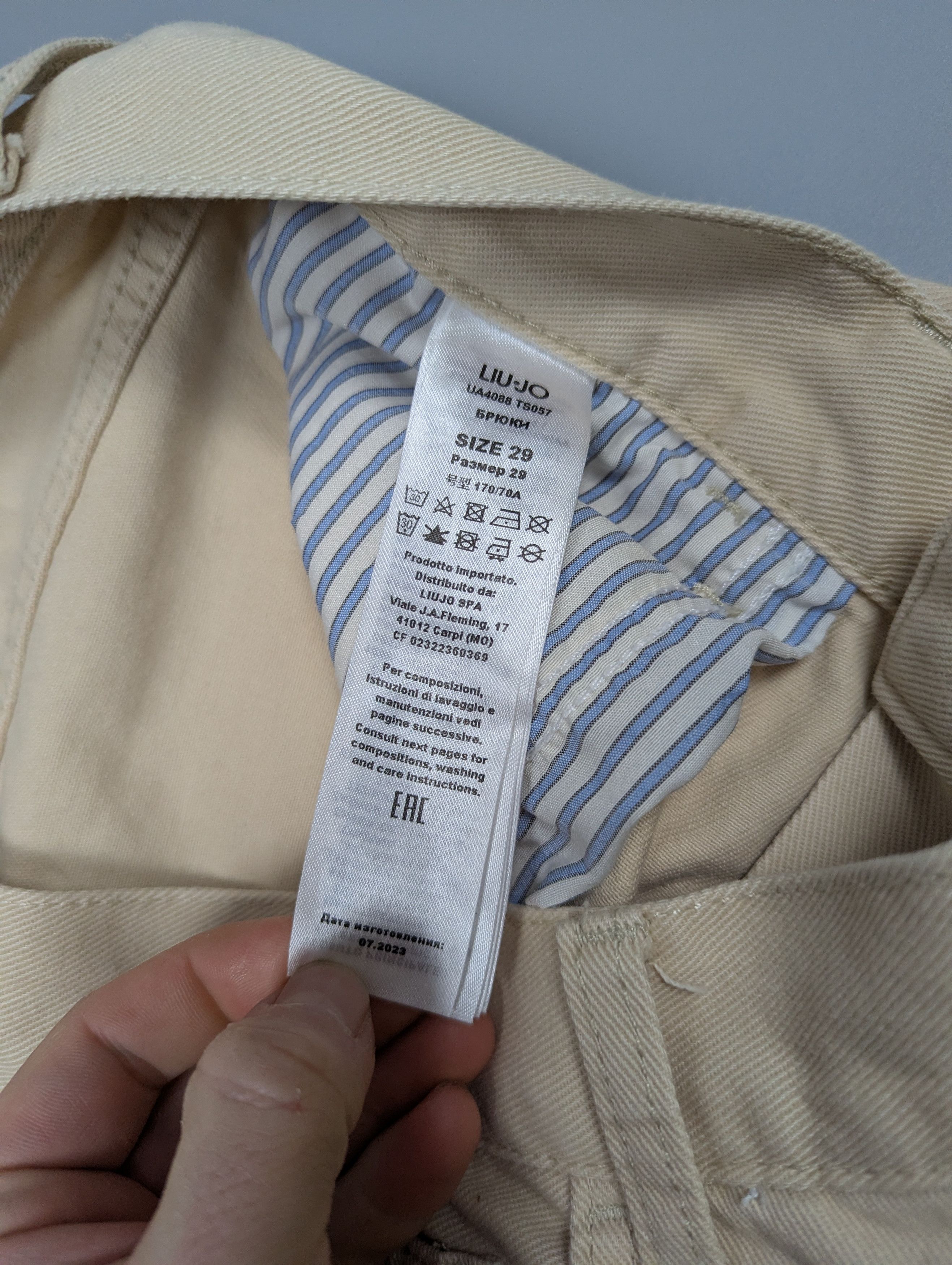 Liu Jo Liu Jo Y2K Beige Wide Leg Cargo Pants Multi Pocket Baggy Size 31" - 12 Thumbnail