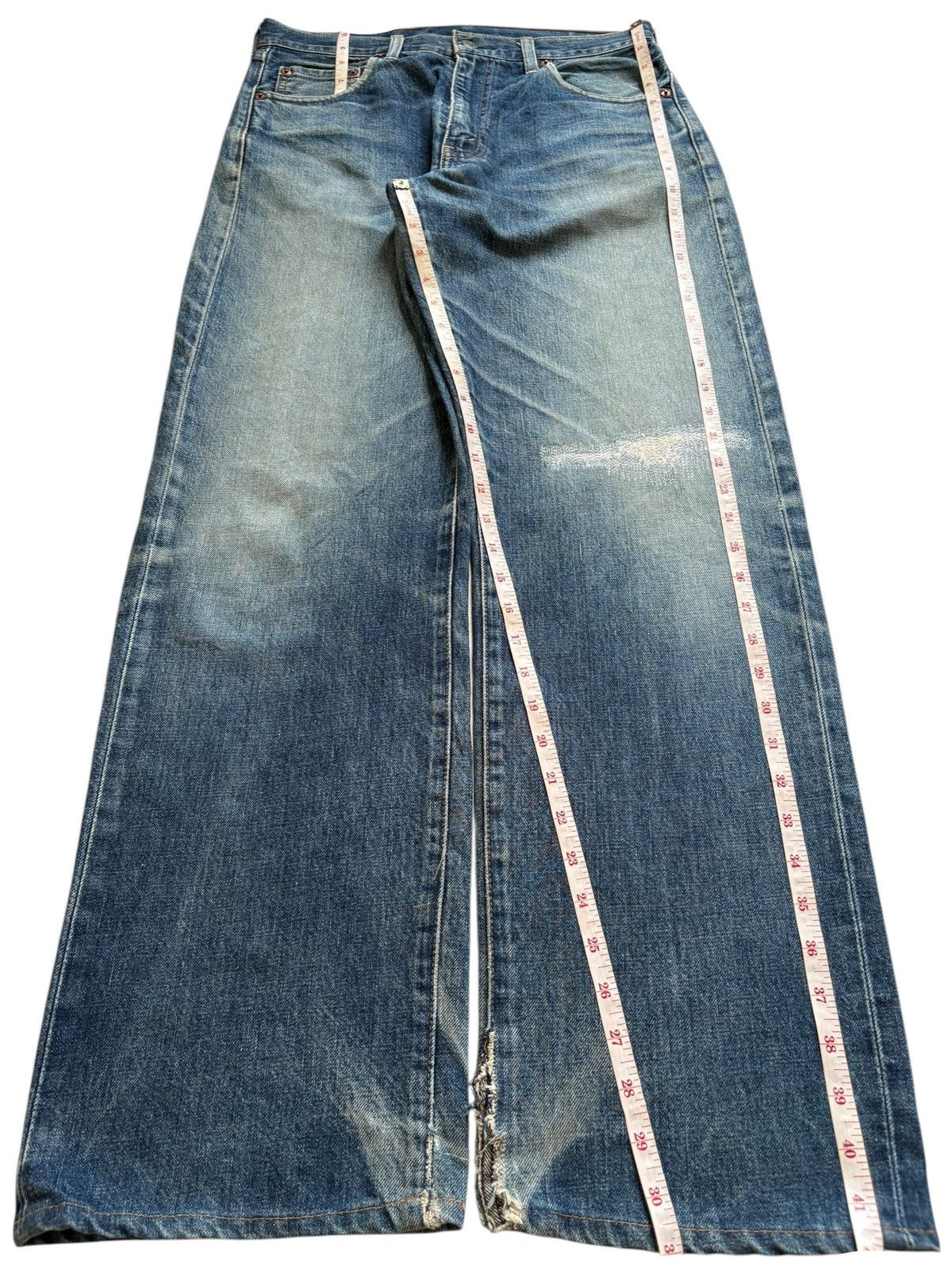 Levi's Vintage 80 Levis 504Z Big E Selvedge Baggy Jeans Size US 31 - 12 Thumbnail