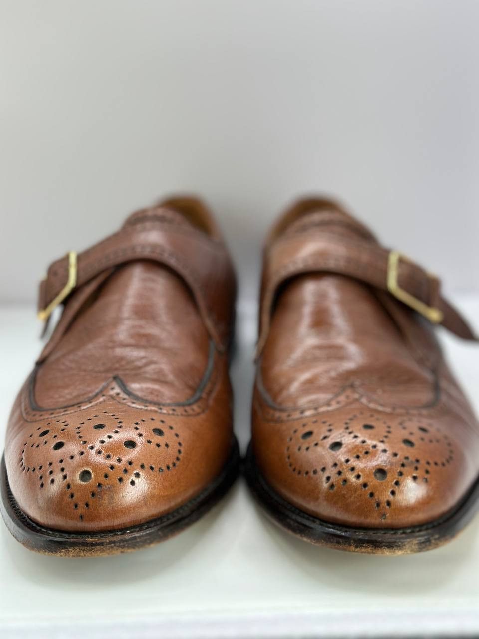 Bally Vintage Bally Goodyear Monk Strap Brogue Shoes 34037 Leather Size US 9.5 / EU 42-43 - 3 Thumbnail