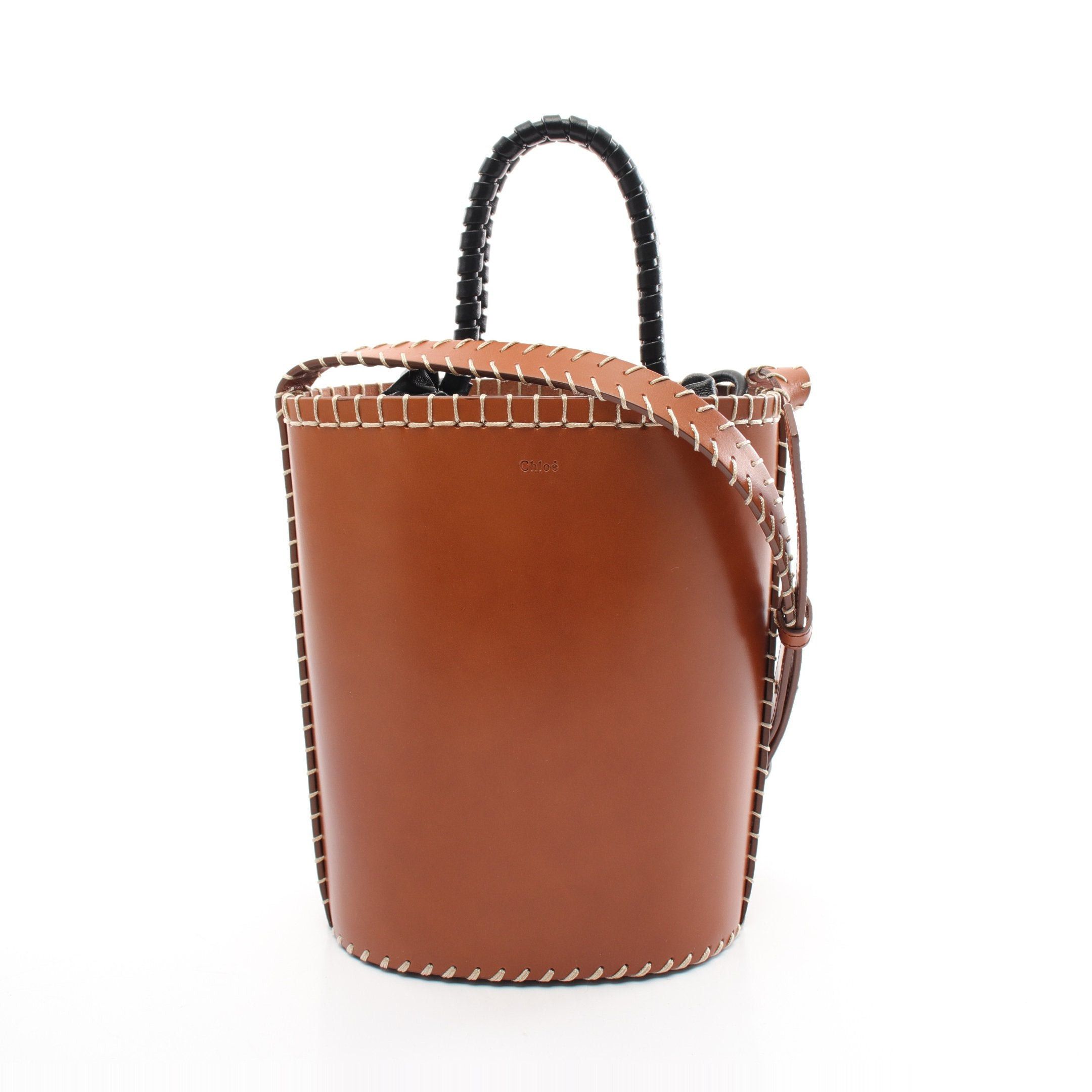 Chloe Chloe Louela Small Bucket Shoulder Bag Leather Brown Black Size ONE SIZE - 1 Thumbnail