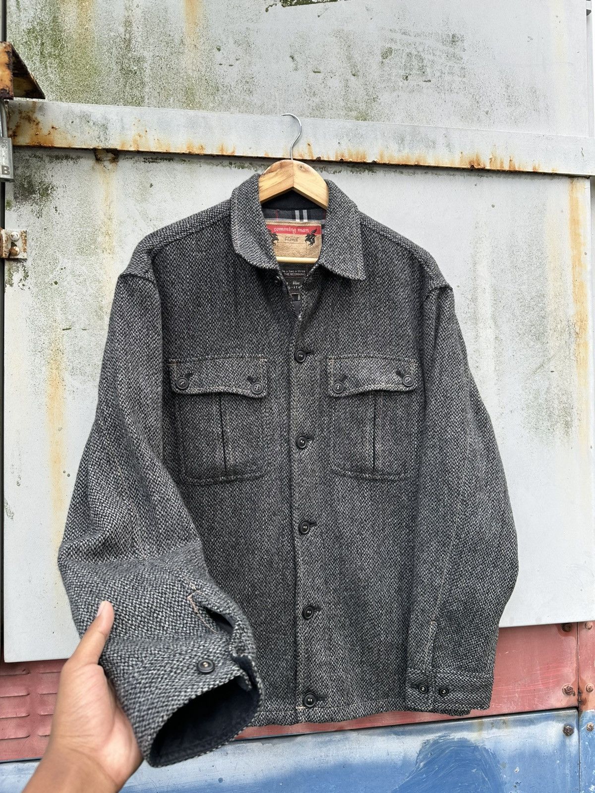 Japanese Brand 👹Coming Man Button Down Wool Jacket Size US L / EU 52-54 / 3 - 6 Thumbnail