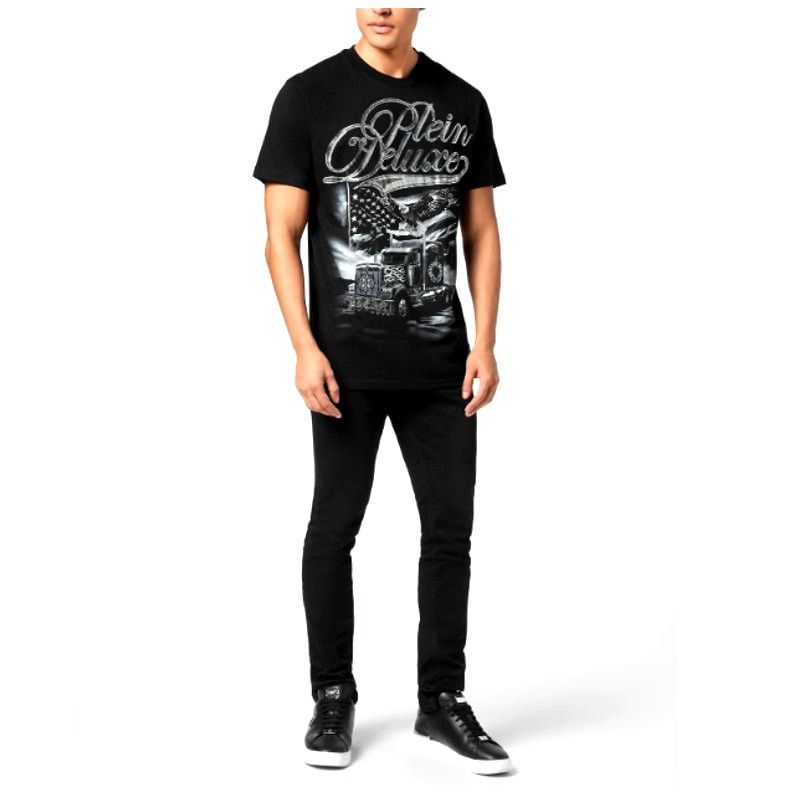 Philipp Plein Philipp Plein Black Plein Truck Stones Round Neck T-Shirt XL Size US XL / EU 56 / 4 - 11 Thumbnail