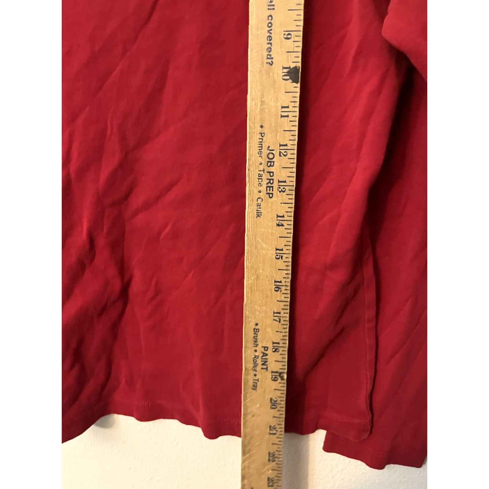 Talbots Talbots T-Shirt Red Women's Small Solid Round Neck Long Sleeve Size S / US 4 / IT 40 - 4 Thumbnail