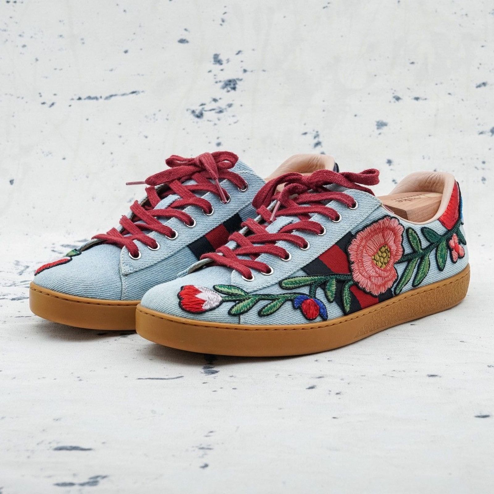 Ace Embroidered Gucci Flower Shoes Rare Gucci Ace Embroidered