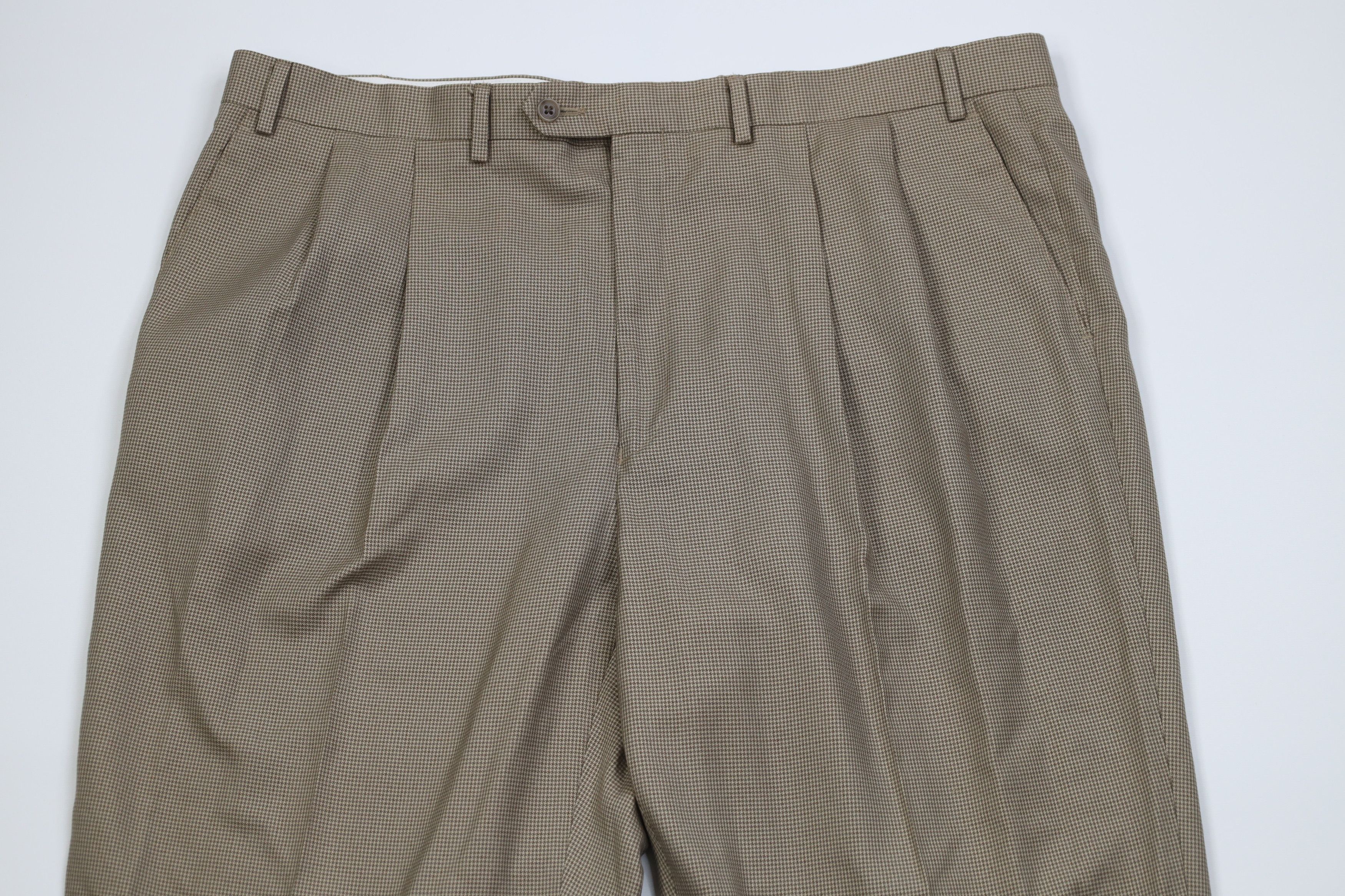 Ralph Lauren Vintage 90s Ralph Lauren Blend Houndstooth Wide Leg Pants Size US 42 / EU 58 - 2 Thumbnail