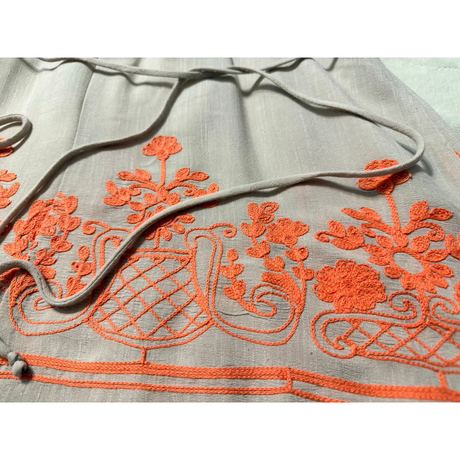 Anthropologie Anthropologie Boho Taupe Babydoll Top Size XL Embroidery Y2K Size XL / US 12-14 / IT 48-50 - 8 Thumbnail