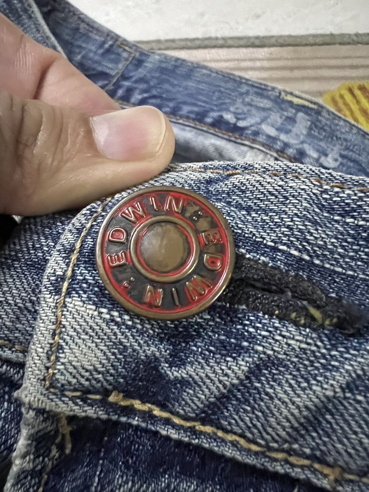 Edwin × If Six Was Nine × Japanese Brand VINTAGE EDWIN 503 BLUE TRIP DISTRESSED JAPAN JEANS Size US 34 / EU 50 - 7 Thumbnail