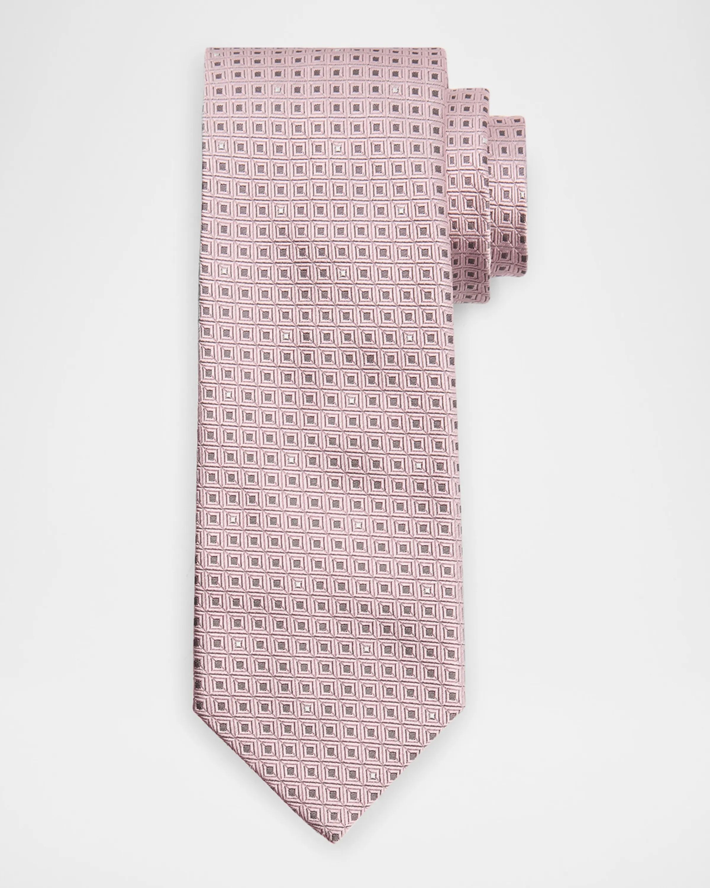 Brioni Brioni Men's Geometric Jacquard Silk Tie - Pink Size ONE SIZE - 1 Preview