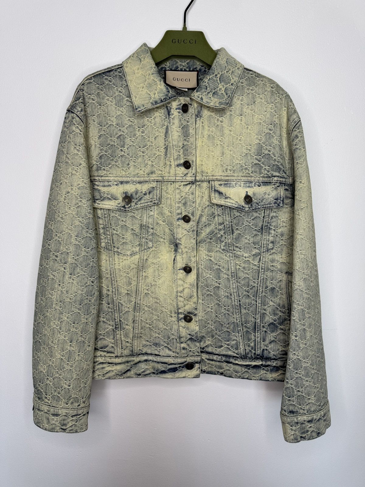 Gucci Gucci GG Monogram Acid Wash Denim Jacket Size US L / EU 52-54 / 3 - 1 Thumbnail