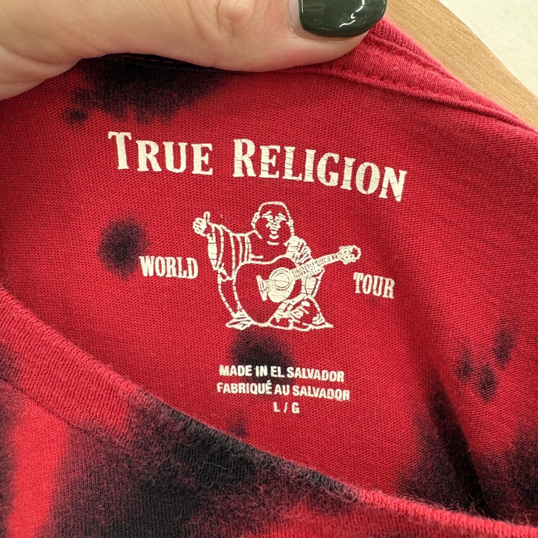 True Religion VINTAGE True Religion Shirt Mens L Red Black Buddha Shade Tie Dye Graphic Logo Y2K Size US L / EU 52-54 / 3 - 3 Thumbnail