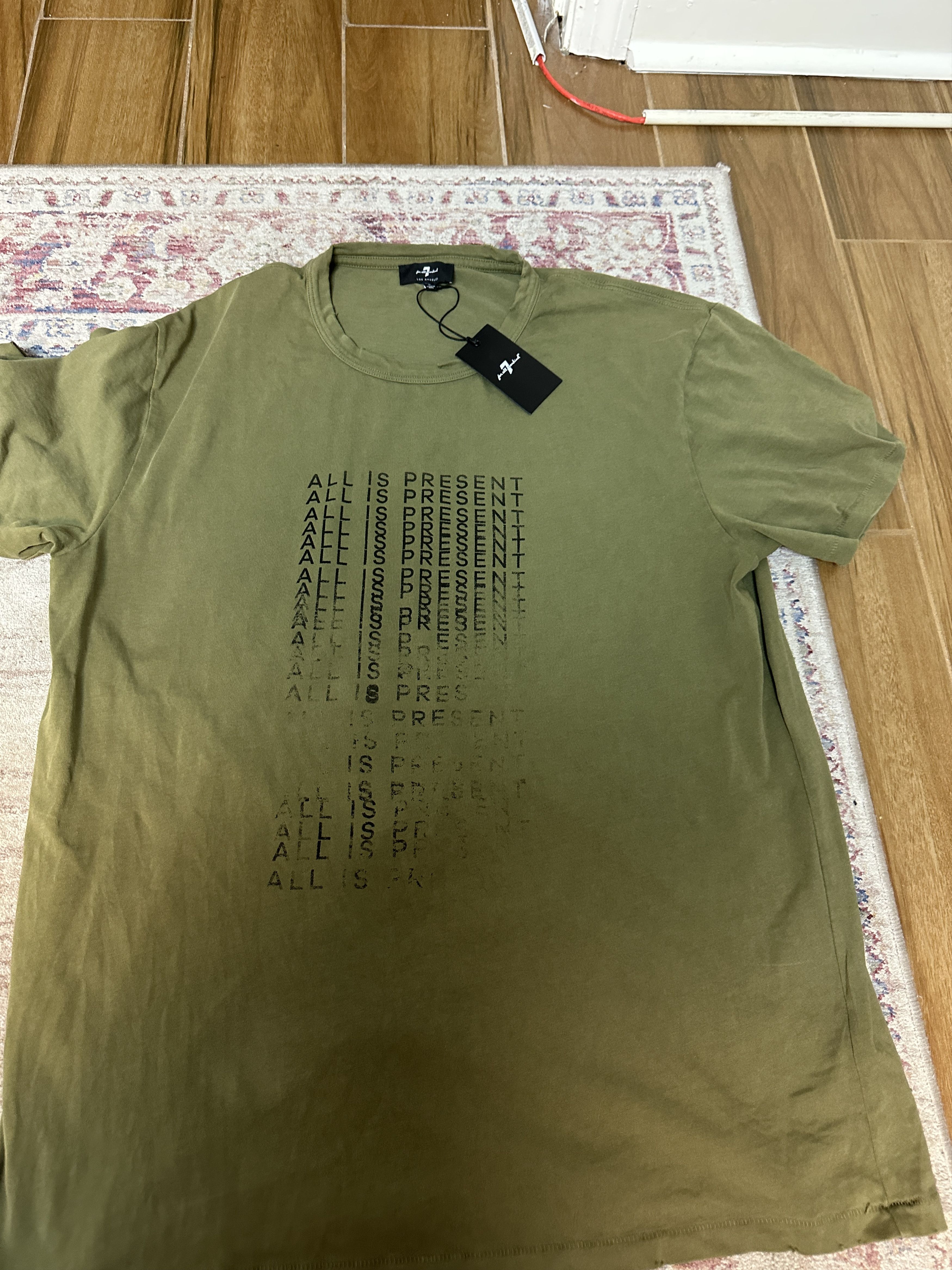 7 For All Mankind 7 For All Man Kind Men's Green Olive Color T-Shirt Size L Size US L / EU 52-54 / 3 - 1 Thumbnail