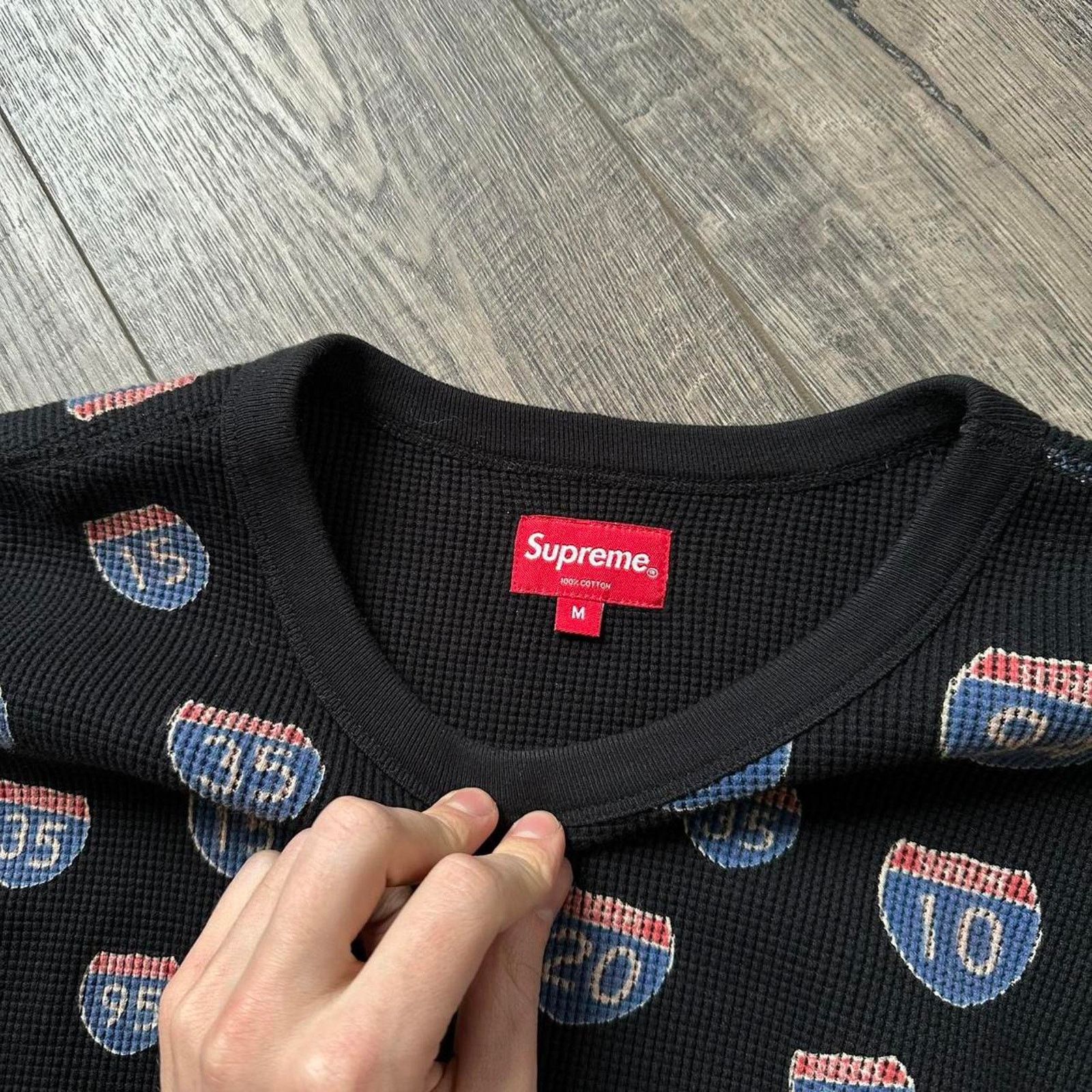 Supreme FW20 Supreme Black Interstate Waffle Thermal Longsleeve Size US M / EU 48-50 / 2 - 4 Thumbnail