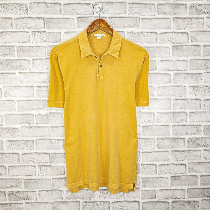 James Perse JAMES PERSE Standard Short Sleeve Polo Yellow Vintage wash ...