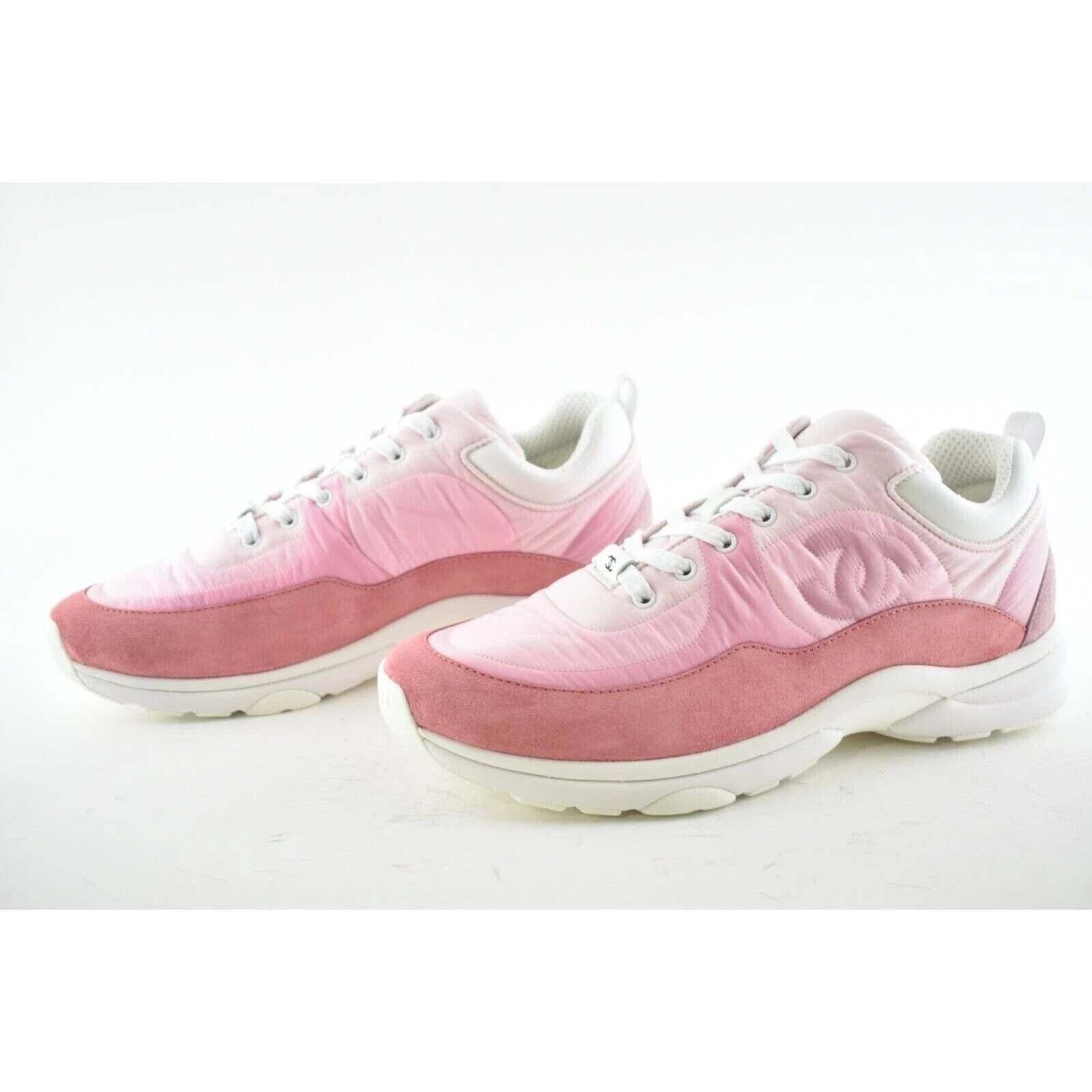 Chanel Chanel Mens 21C Pink Suede Leather CC Logo Lace Low Top Size US 10 / EU 43 - 10 Thumbnail