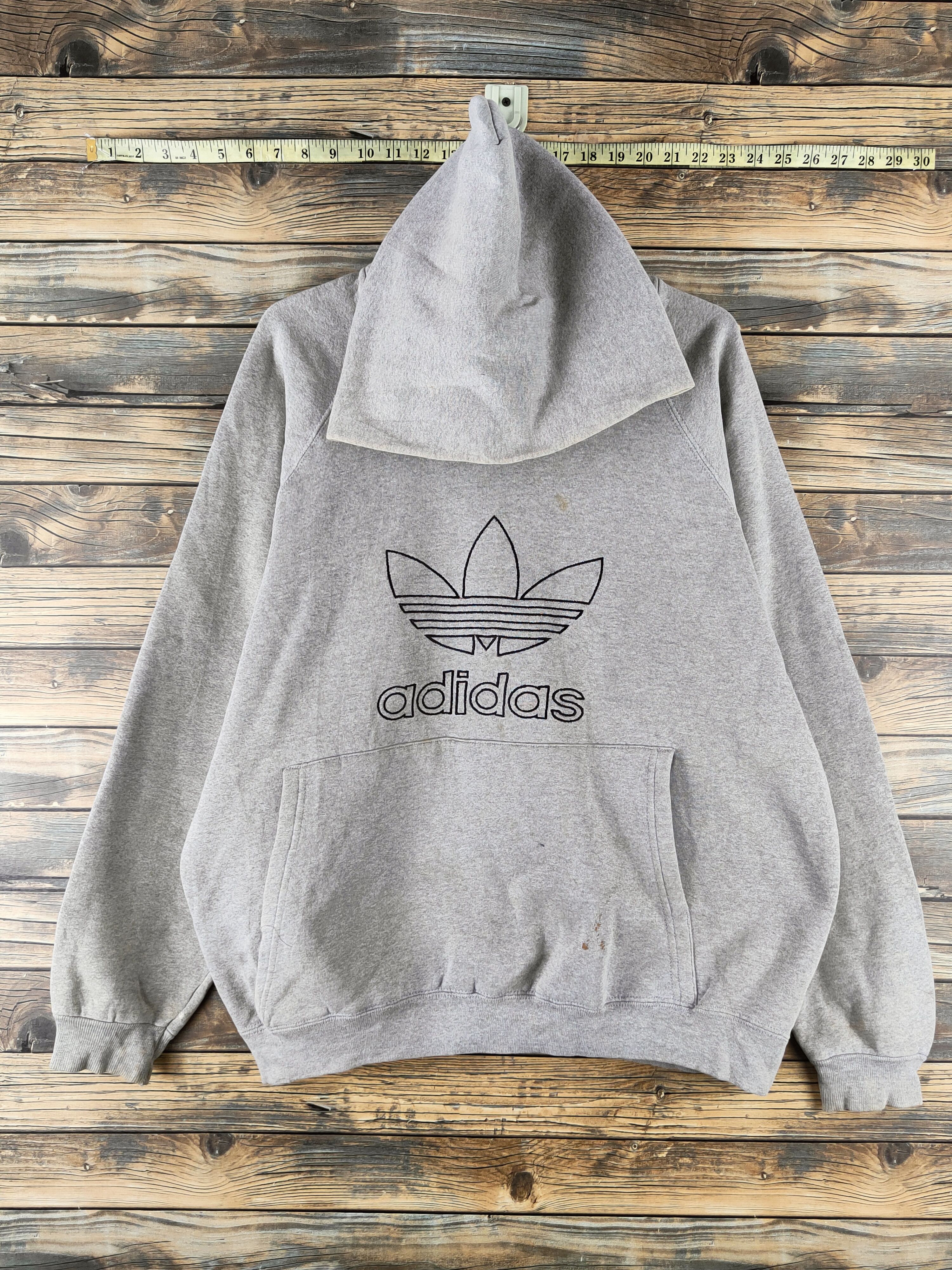 Adidas DL Adidas vintage baggie Gray Hoodie Sweatshirts #46-198 Size US M / EU 48-50 / 2 - 1 Thumbnail