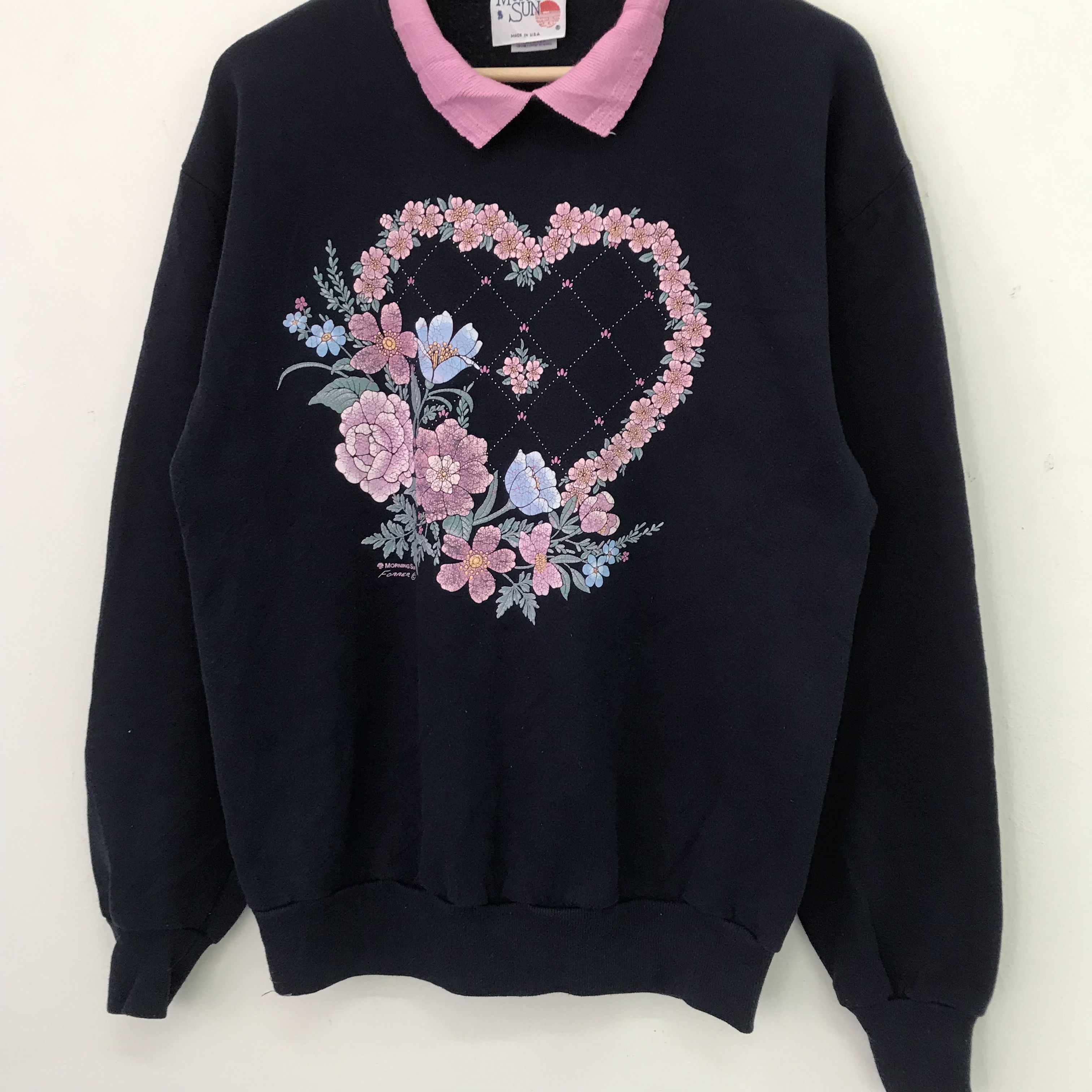Vintage Vintage 90's Morning Sun Blue Sweatshirt Medium - 633 Size US M / EU 48-50 / 2 - 3 Thumbnail