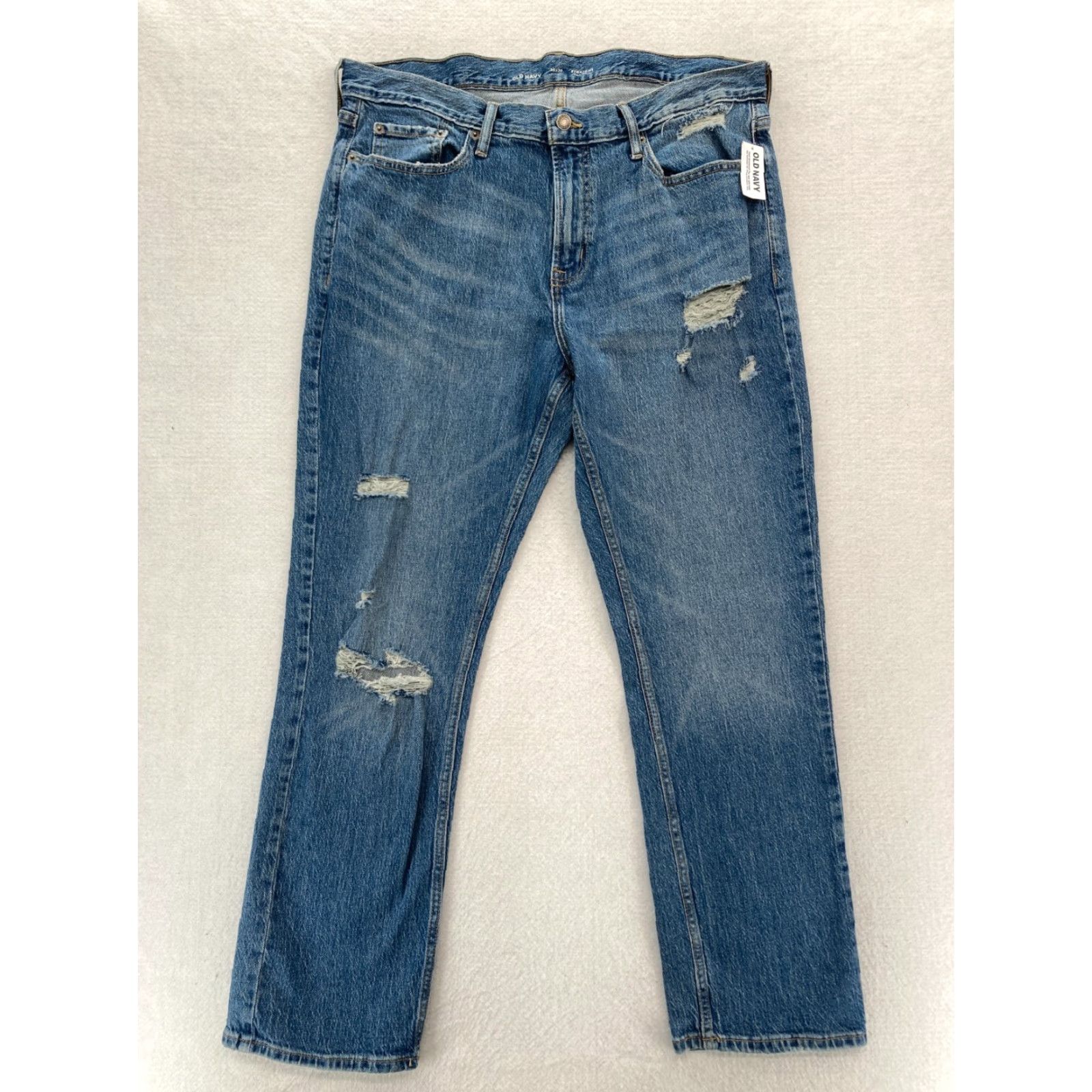 Old Navy Old Navy Jeans Mens 36x30 Straight Leg Medium Wash Blue Stretch Denim Pants NWT Size US 36 / EU 52 - 2 Thumbnail