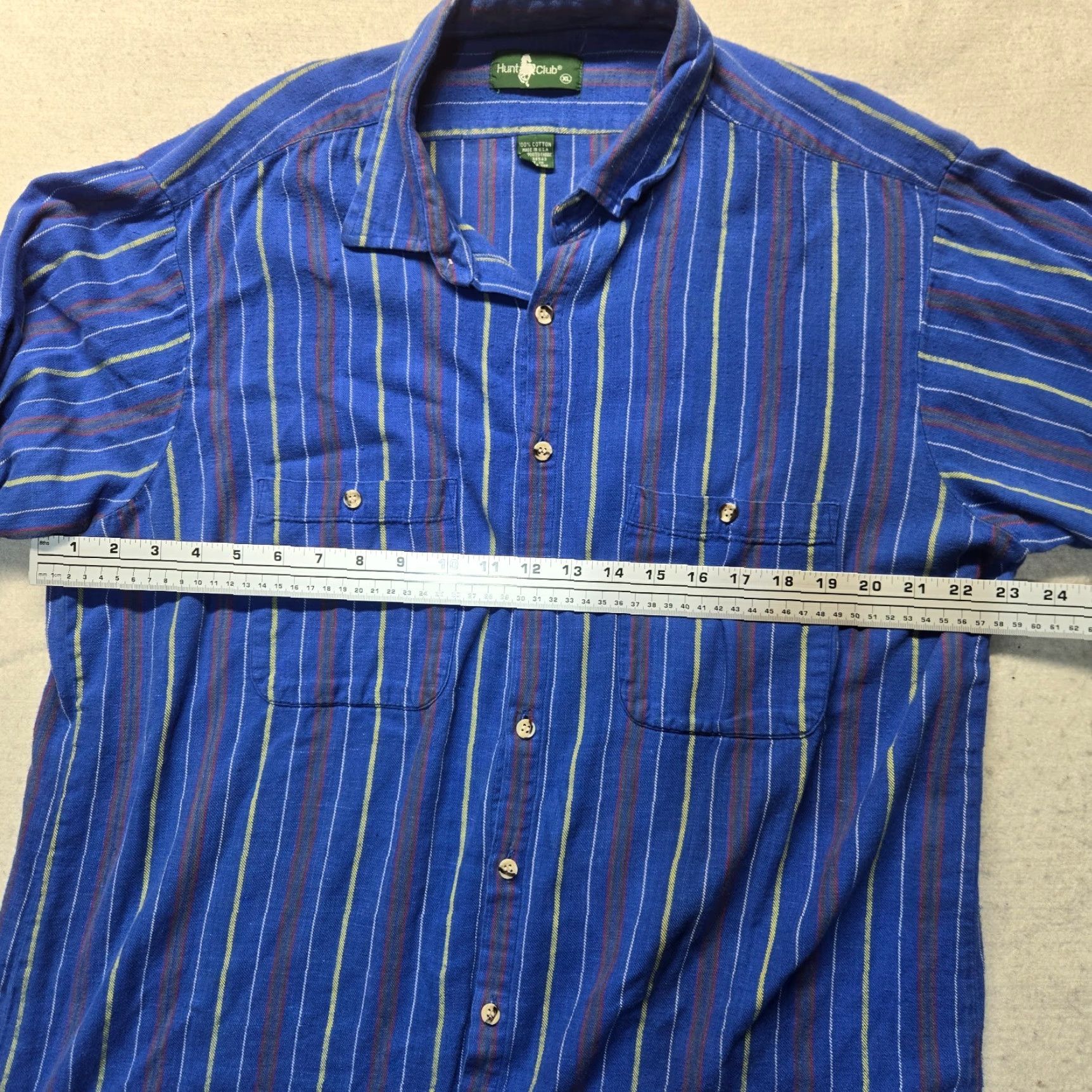Vintage Hunt Club Shirt Button-Up XL Men's Blue Striped Flannel 100% Cotton Long Sleevecollar Down Button-Down Casual Workwear 90s? Size US XL / EU 56 / 4 - 3 Thumbnail